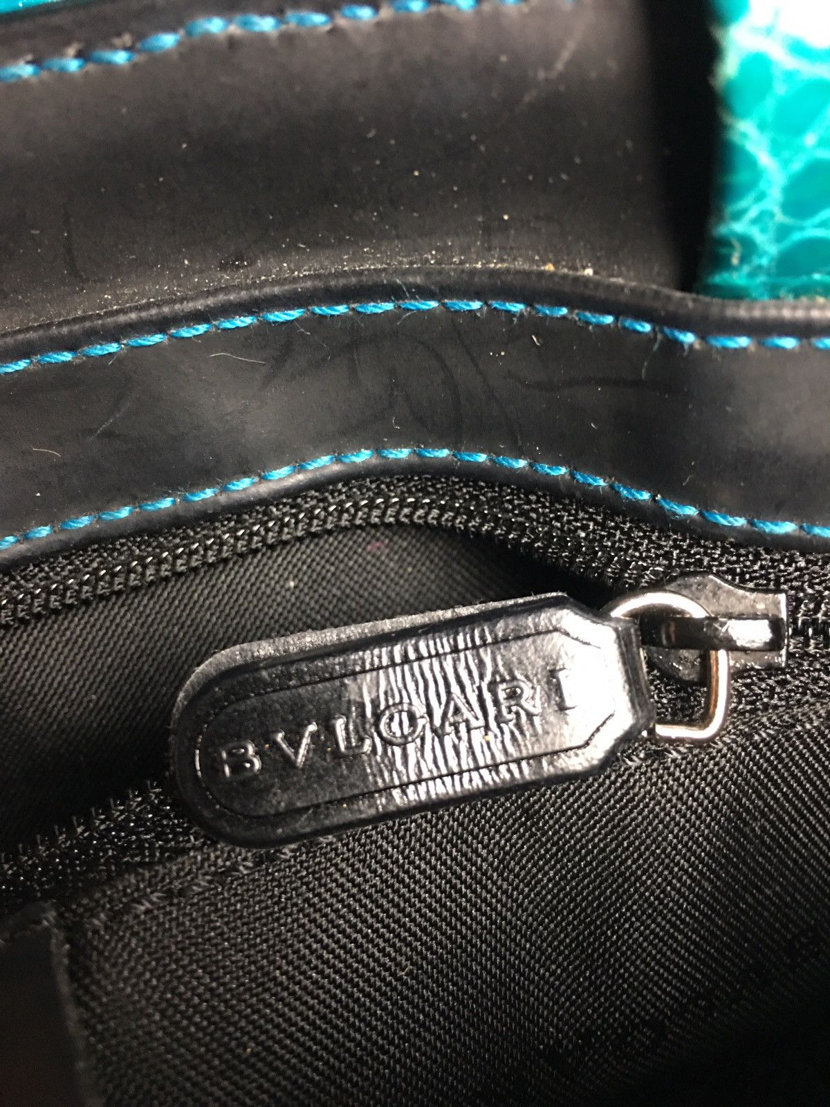 Bvlgari BVLGARI Black Rubber Leather Crocodile Vintage Bag Size ONE SIZE - 14 Thumbnail
