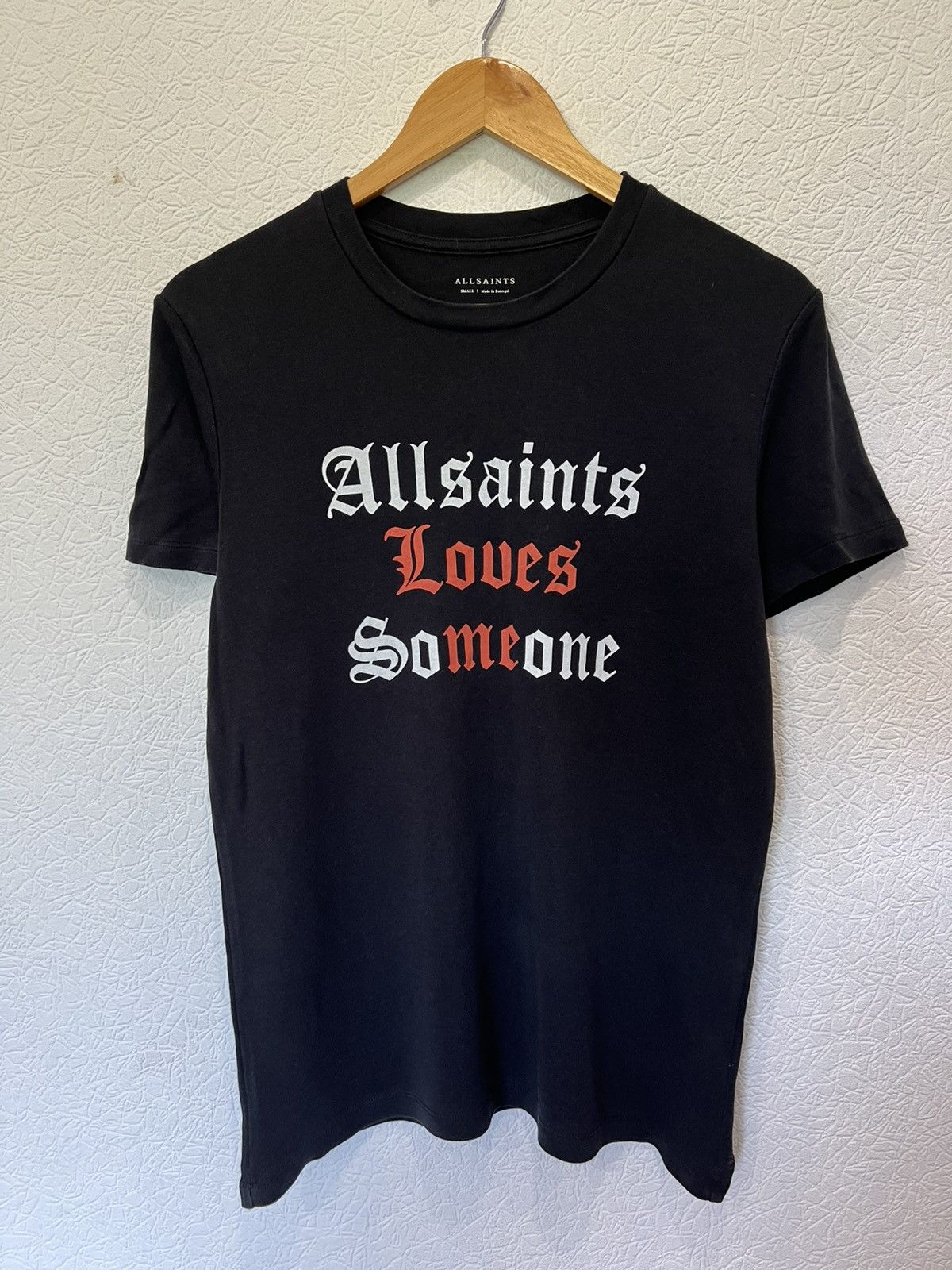 Allsaints Allsaints Black Basic T shirt Tee Allsaints loves someone Size US S / EU 44-46 / 1 - 1 Thumbnail