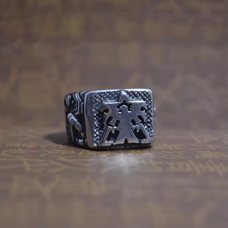 Jewelry Punk Jewelry Rings Open Size Chrome Ring (Size 7-13) Size ONE SIZE - 1 Thumbnail