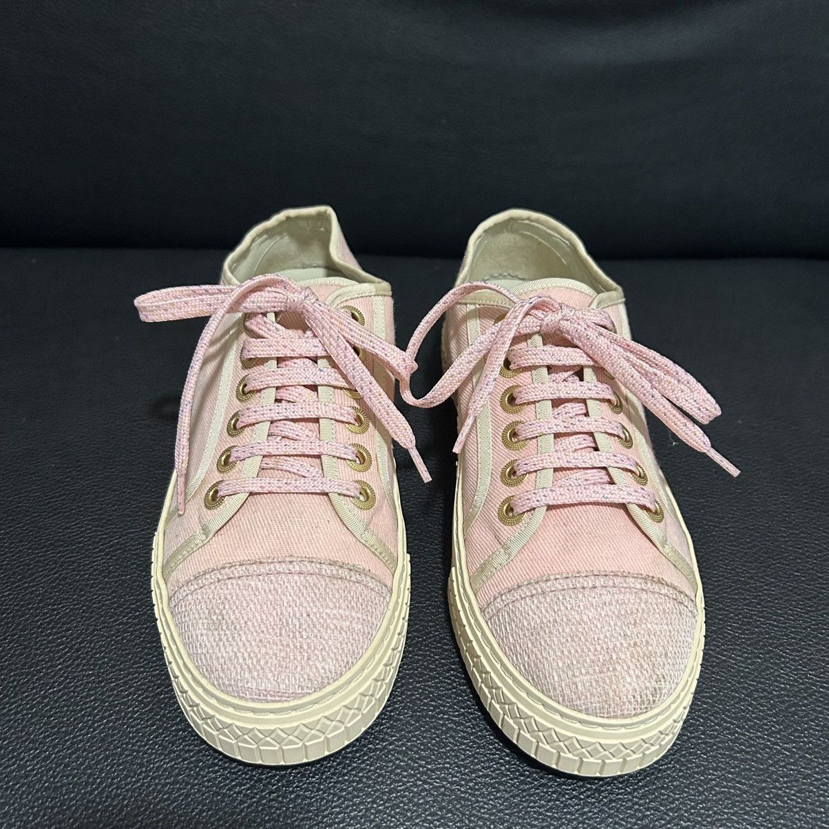 Chanel CHANEL - PINK CANVAS SNEAKERS Size US 7 / IT 37 - 5 Thumbnail