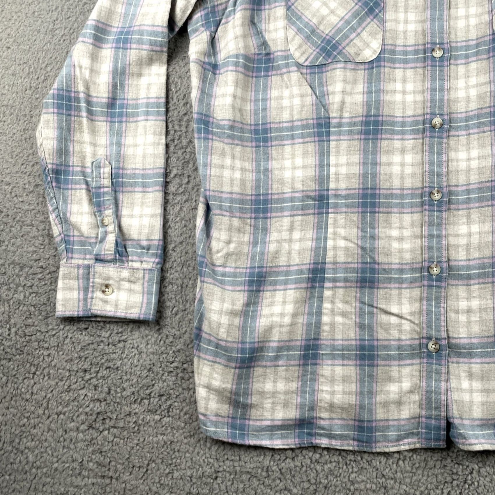Vintage VINTAGE? Women’s L.L.Bean Plaid Flannel Button-Up Pocket Shirt Pink Blue 1X Xtra Soft Size XL / US 12-14 / IT 48-50 - 6 Thumbnail