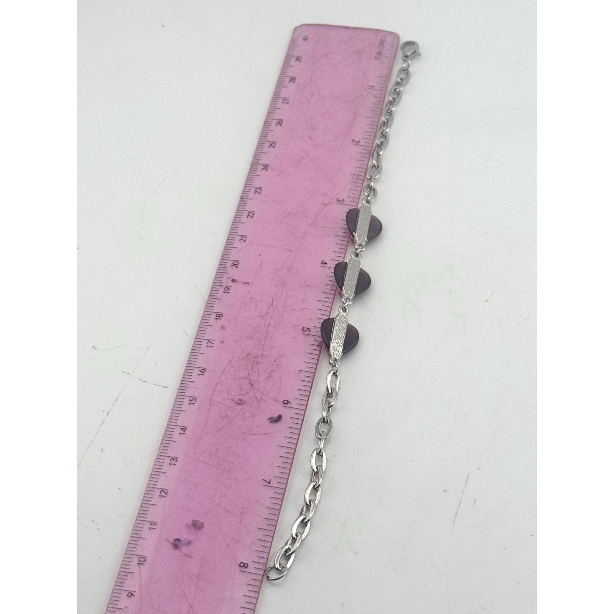 Vintage Vintage Purple Heart silver bracelet Size ONE SIZE - 4 Thumbnail