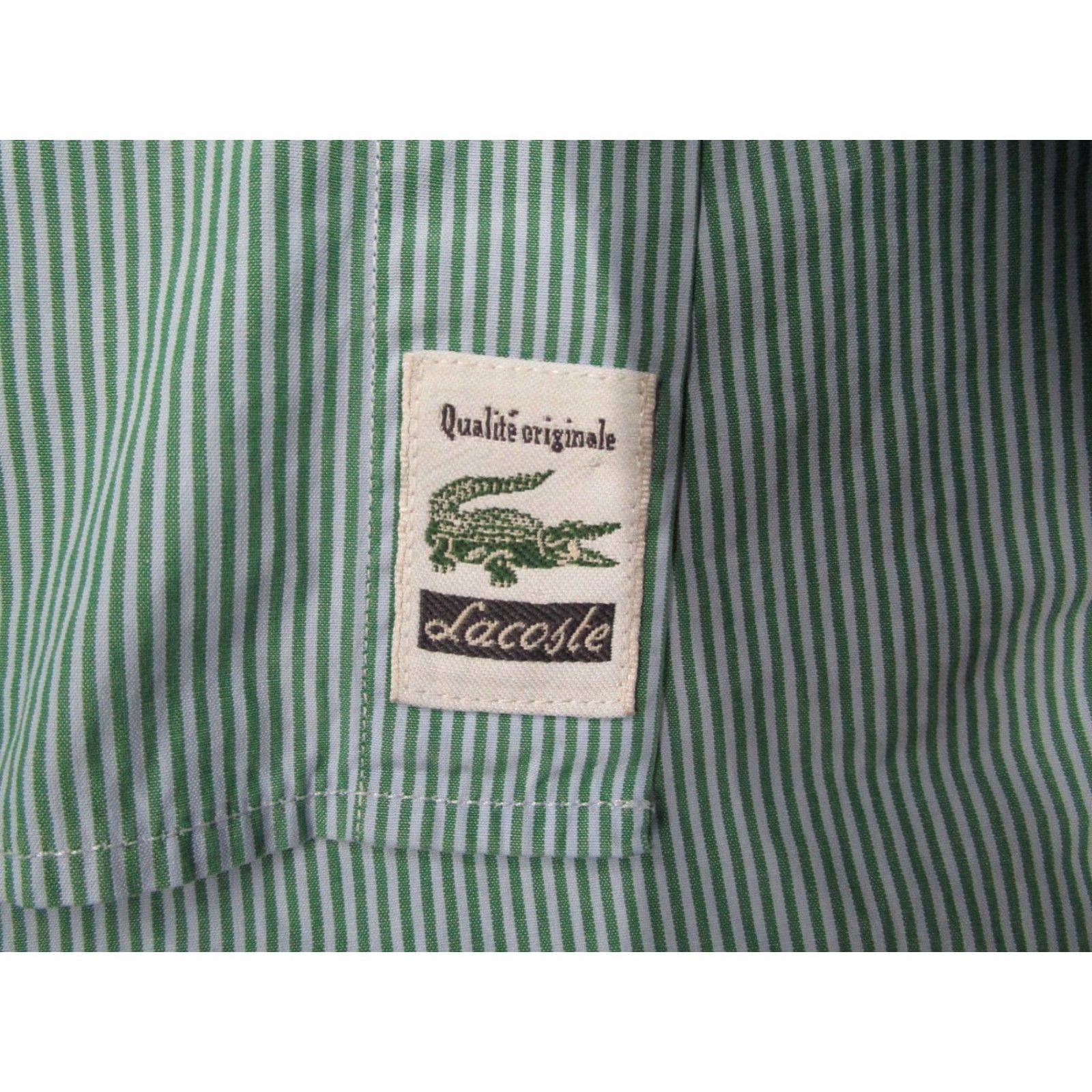 Lacoste VINTAGE Lacoste Shirt Men XL Green Striped Button Up Classic Fit Crocodile Size US XL / EU 56 / 4 - 4 Thumbnail