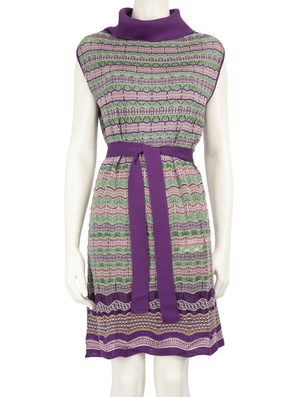 Missoni Merino Striped Turtleneck Knee Length Dress Size M / US 6-8 / IT 42-44 - 1 Thumbnail