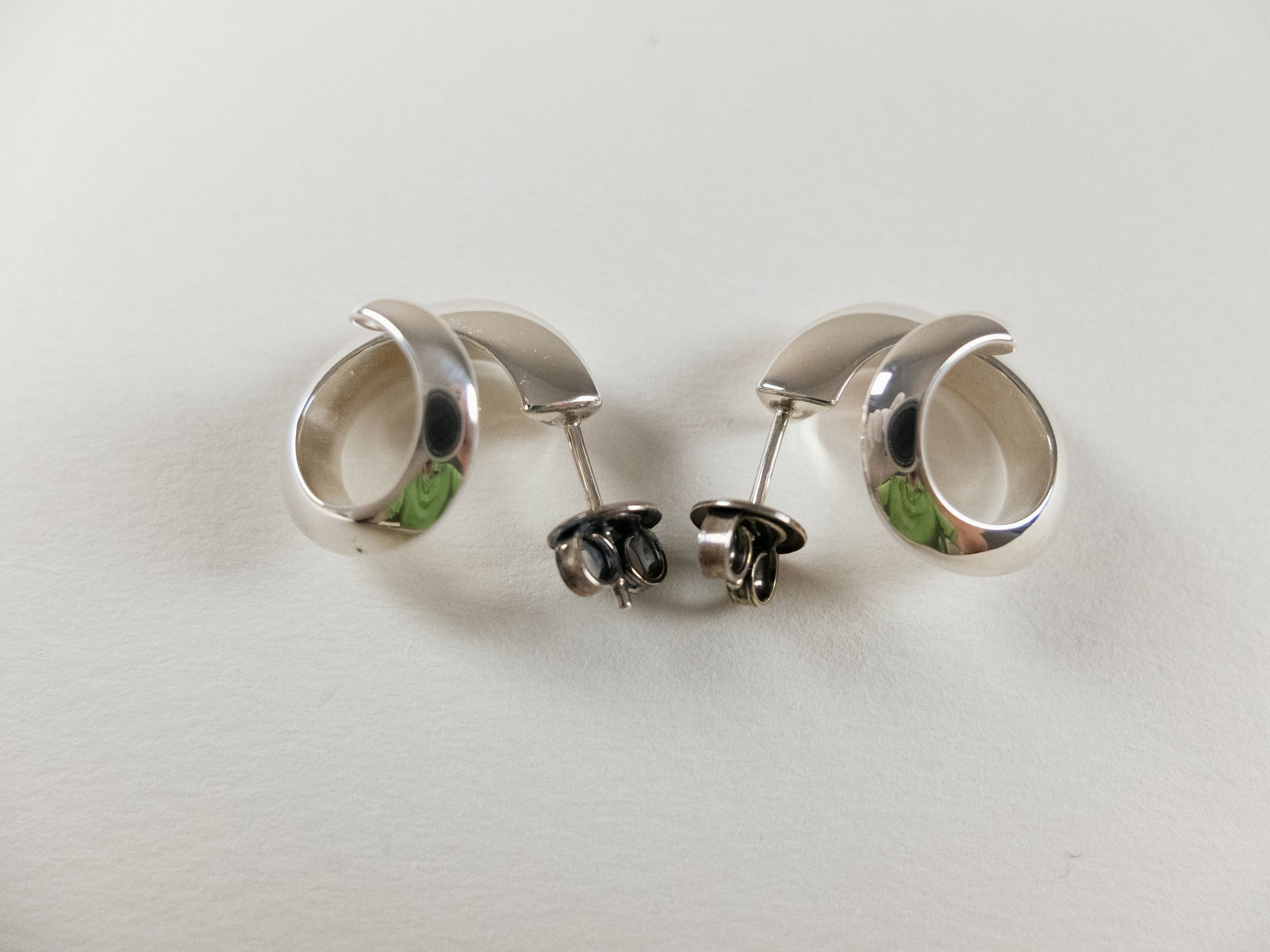 Bottega Veneta BOTTEGA VENETA Spiral Sterling silver hoop earrings Italy q Size ONE SIZE - 2 Thumbnail