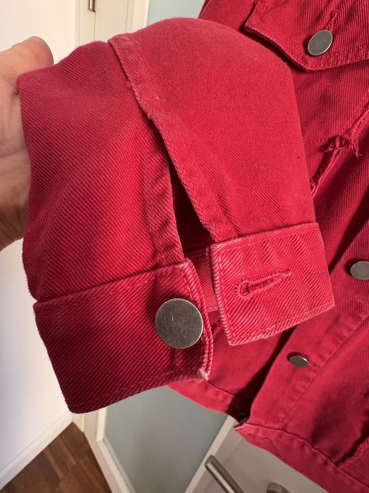 424 424 Red Denim Marshall Trucker Jacket Size US XXL / EU 58 / 5 - 8 Thumbnail