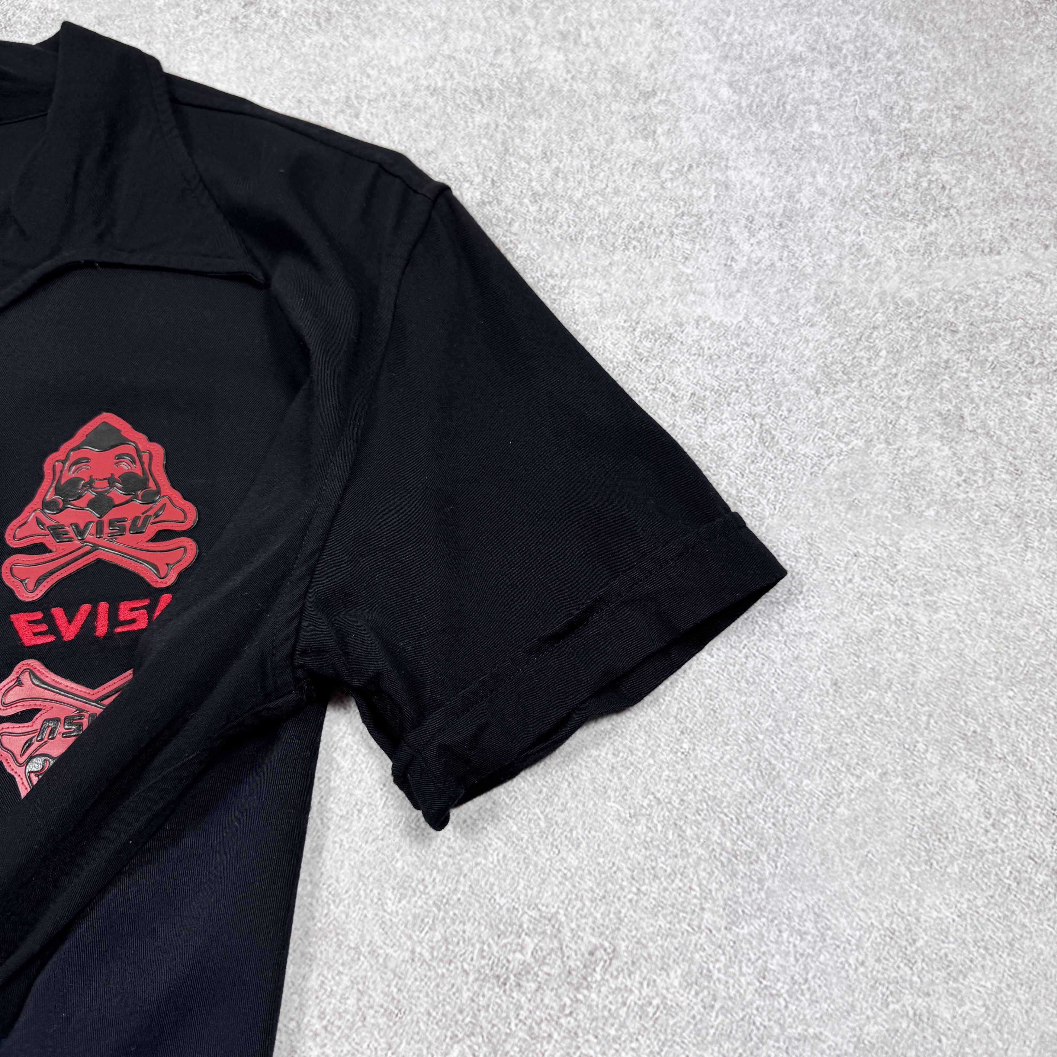 Evisu Evisu Japan Rayon Black Vintage Button Shortsleeve Shirt XL Size US L / EU 52-54 / 3 - 7 Thumbnail