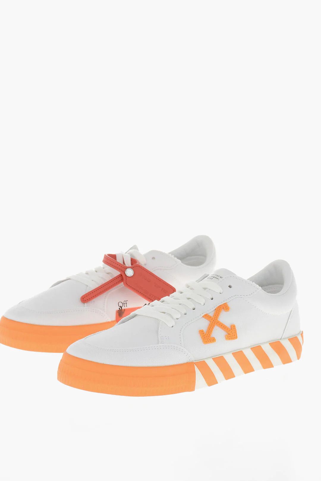 Off-White og1mm0426 Low-Top Canvas Sneakers in White & Orange Size US 12 / EU 45 - 3 Thumbnail