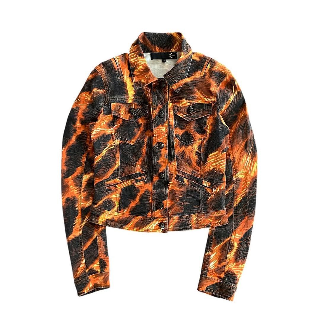 Just Cavalli 🛒SENDOFFER🛒Just Cavalli Cotton Animal Printed Denim Jacket Size S / US 4 / IT 40 - 1 Thumbnail