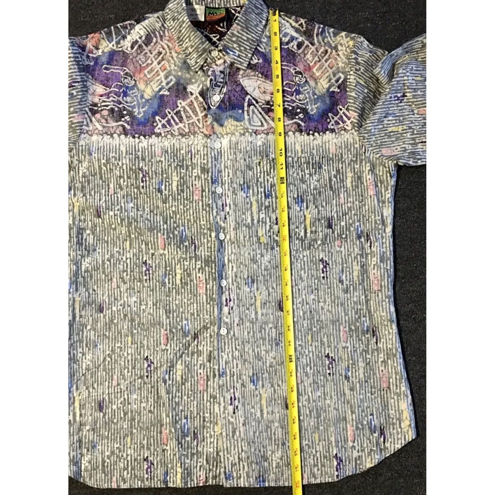 Gotcha VINTAGE All Over Print Shirt L Purple Surf Abstract AOP Button-Up Casual Men 70s 80s Grunge Vaporwave Ocean Pacific Size US L / EU 52-54 / 3 - 8 Thumbnail