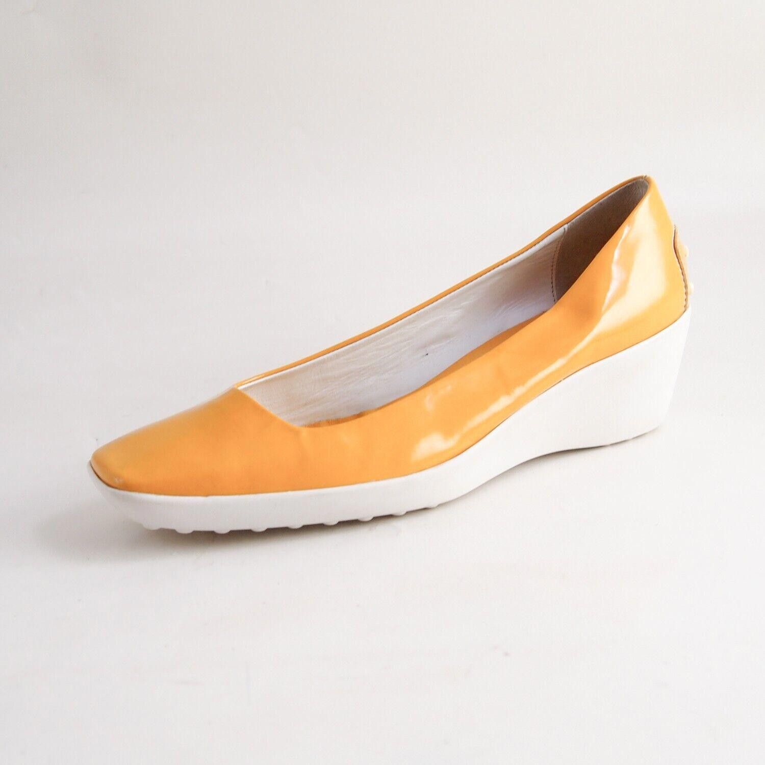 Tod's Tod's Wedge Loafers Square Toe Yellow Pat Leather EU 36 US 6 Size US 6 / IT 36 - 1 Thumbnail