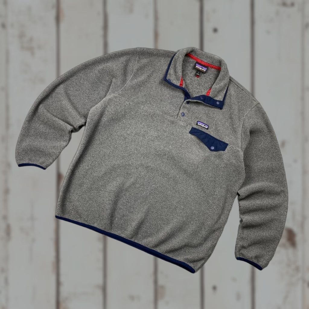 Patagonia VINTAGE Patagonia Synchilla Fleece Jacket Snap T Pullover Men L Gray Size US L / EU 52-54 / 3 - 1 Thumbnail