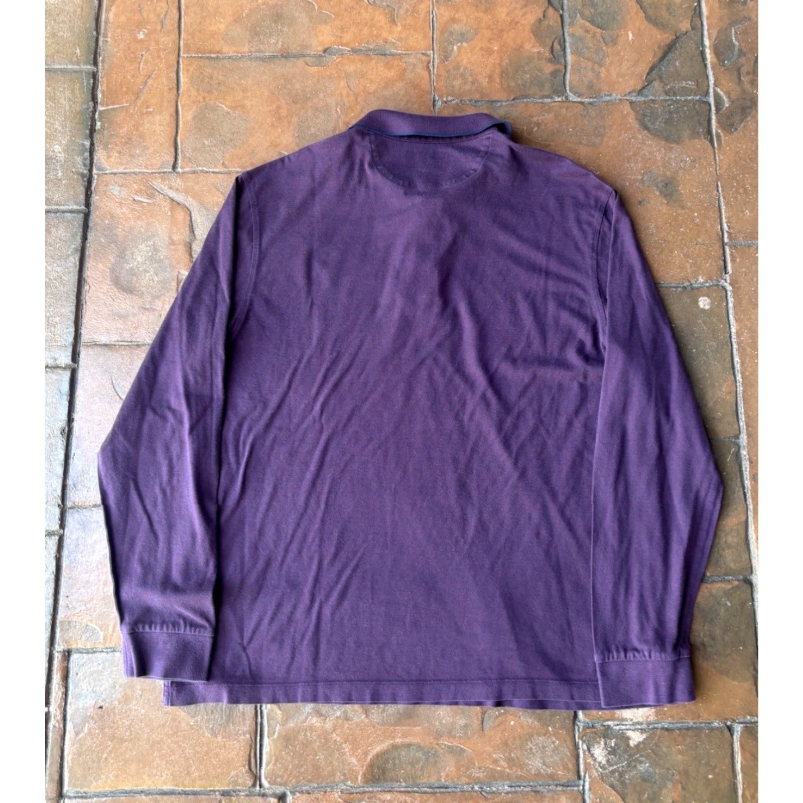 Charles Tyrwhitt Charles Tyrwhitt Polo Shirt Mens Large Long Sleeve Cotton Collared Pullover Burgundy 100% Cotton Golf Classic Modern Size US L / EU 52-54 / 3 - 3 Thumbnail