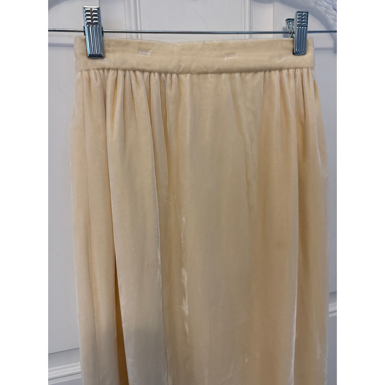 Vintage Vintage velvet butter yellow maxi high waisted skirt XXS Size 22" - 2 Thumbnail