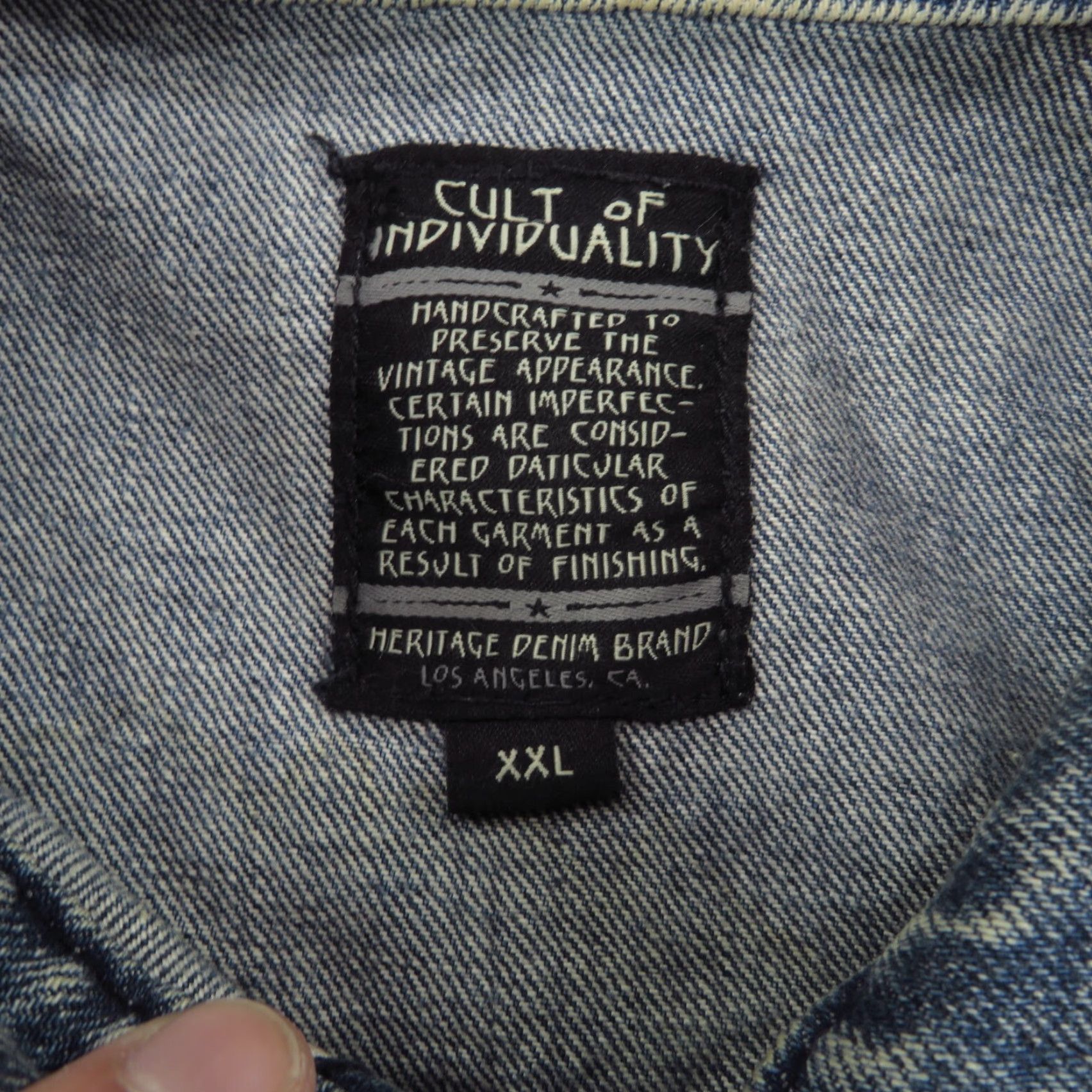 Cult Of Individuality Cult of Individuality Mens XXL Jeans Jacket Selvedge Denim Biker Distressed Punk Vintage USA Size US 39 - 6 Thumbnail