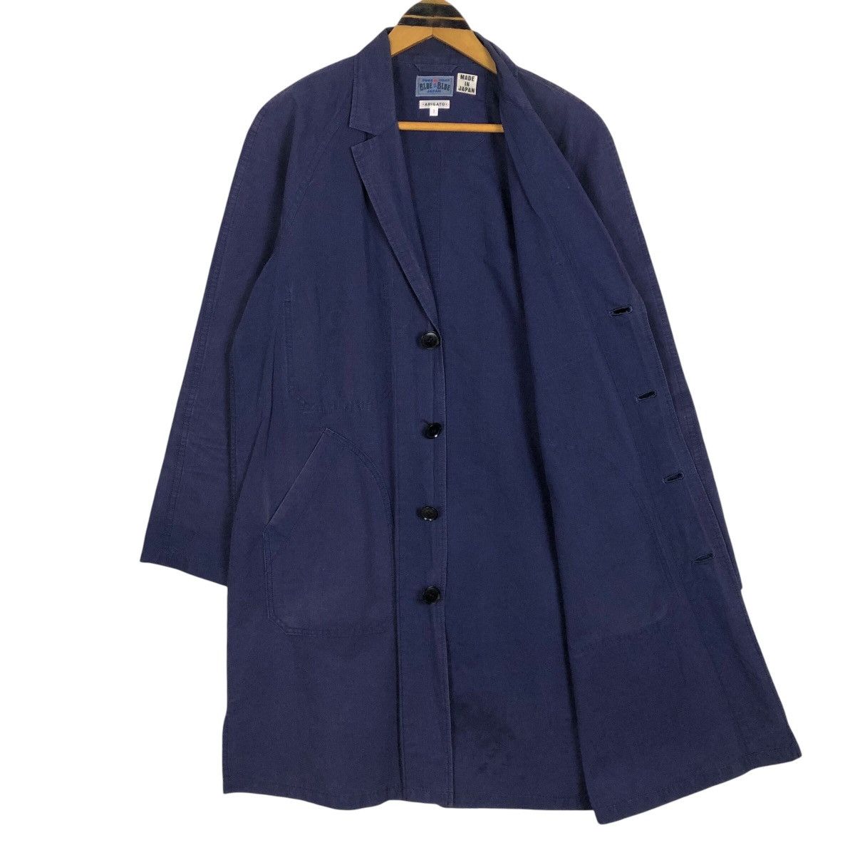 Blue Blue Japan × Indigo × Japanese Brand Vintage Blue Blue Japan Arigato Pure Indigo Long Coat Size US M / EU 48-50 / 2 - 5 Thumbnail