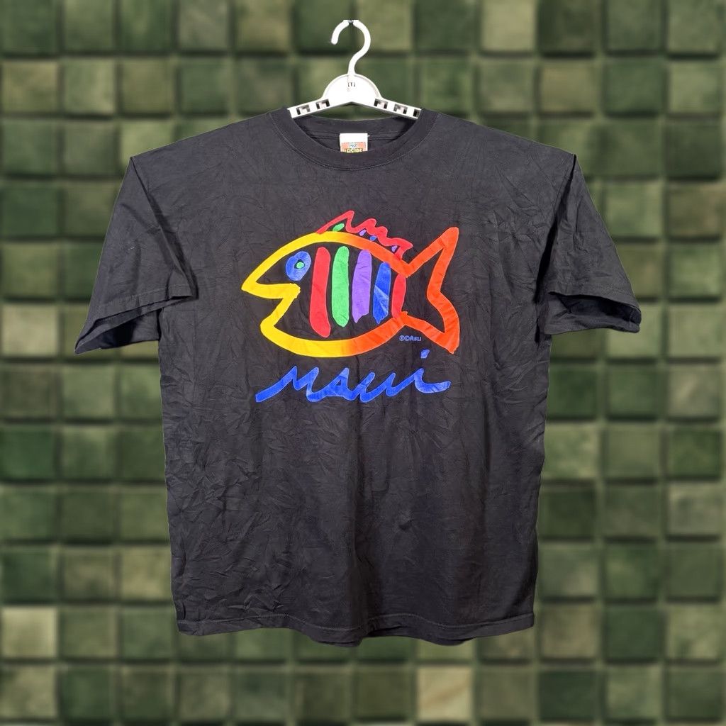 Vintage VINTAGE SGT Leisure Maui Men's T-Shirt Black 2XL Short Sleeve Crew Neck Cotton Knit Logo 90s Beach Fish Mens Size US XXL / EU 58 / 5 - 1 Thumbnail