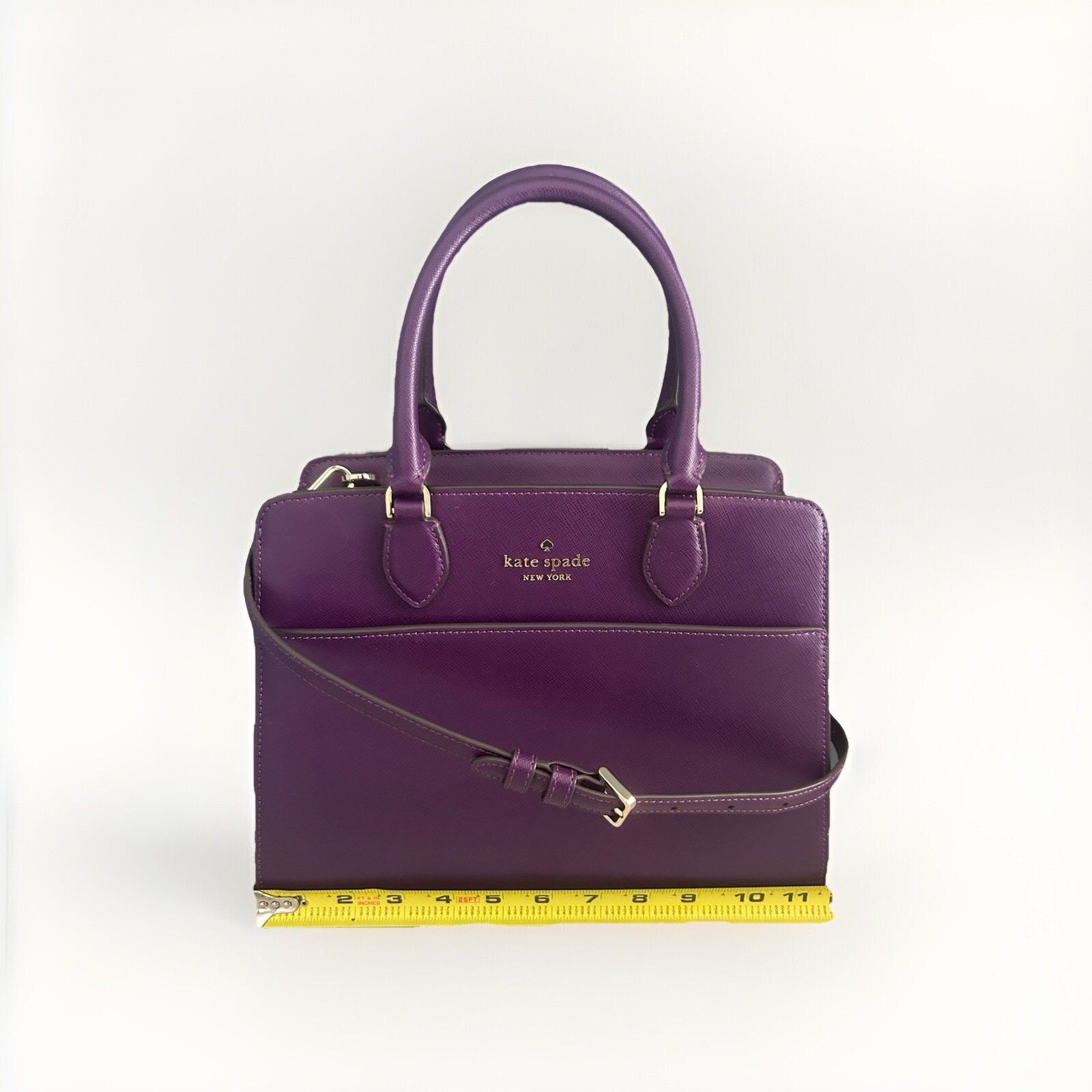 Kate Spade Kate Spade Ripe Plum Madison Saffiano Leather Purple Satchel Size ONE SIZE - 4 Thumbnail