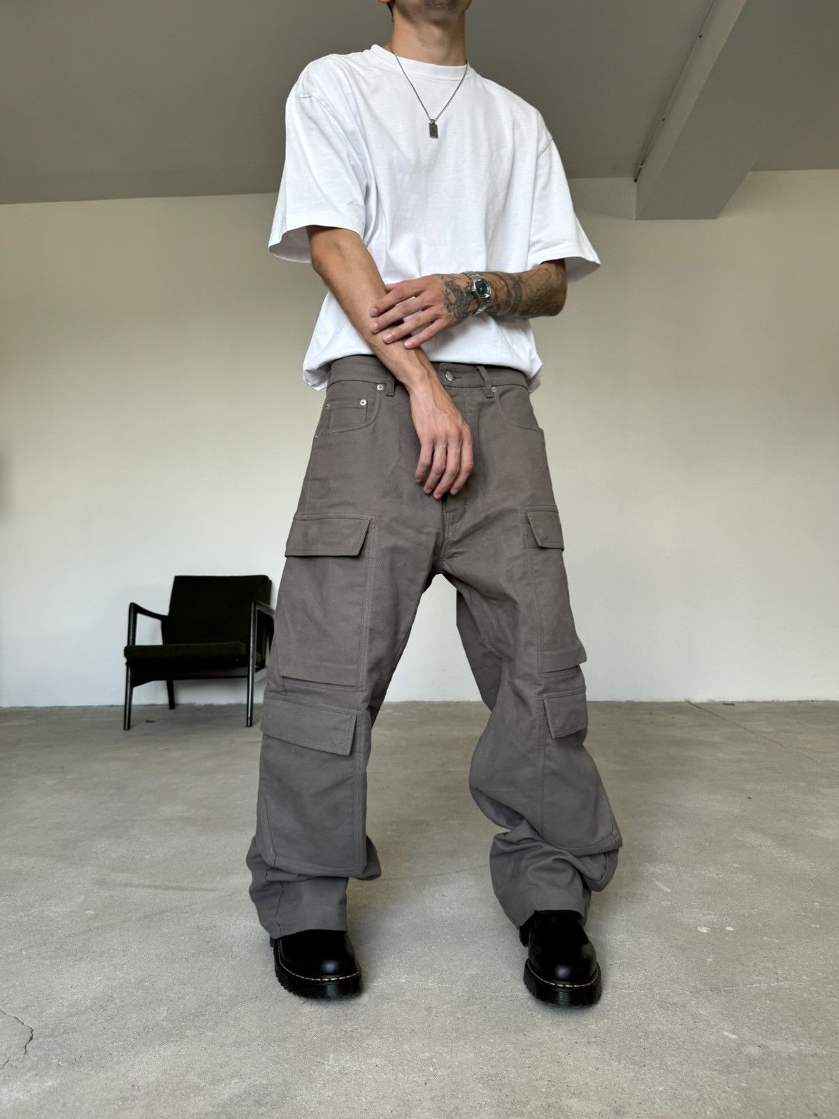 Rick Owens FW25 RICK OWENS DOUBLE CARGO PANTS Size US 32 / EU 48 - 3 Thumbnail