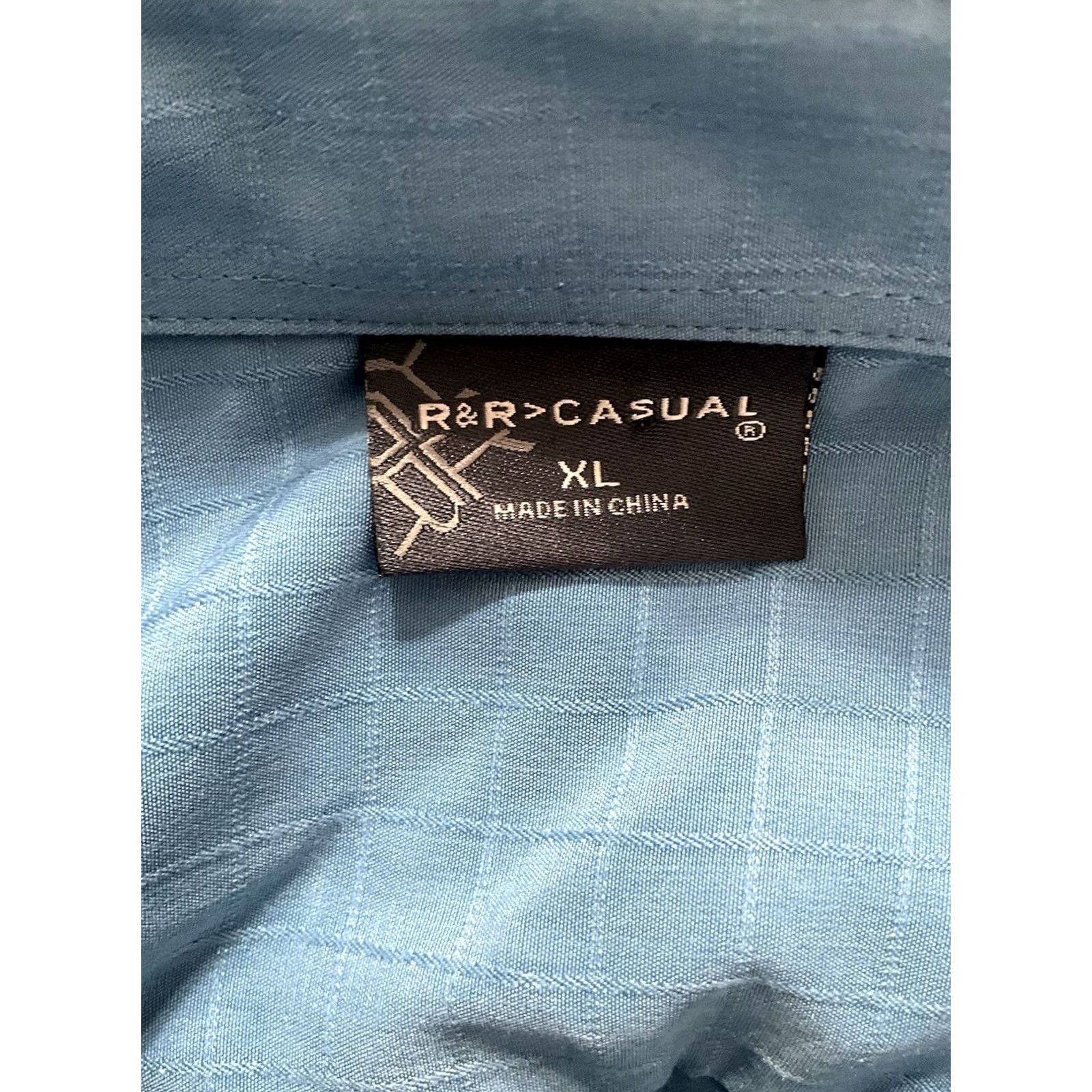 Vintage R&R Casual Men’s XL Short Sleeve Button-Down Blue Shirt Polyester Plaid Shirt Size US XL / EU 56 / 4 - 5 Thumbnail