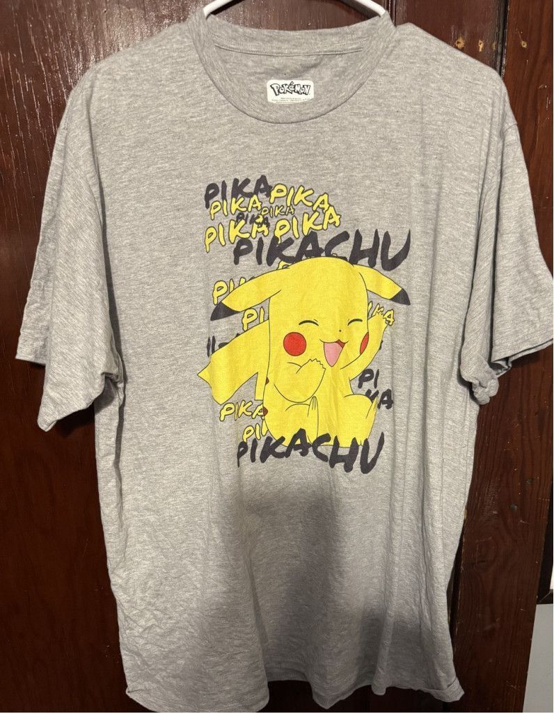 Pokemon Pokemon Pikachu Logo T-Shirt Men's Size XL (?) Gray Size US XL / EU 56 / 4 - 1 Thumbnail