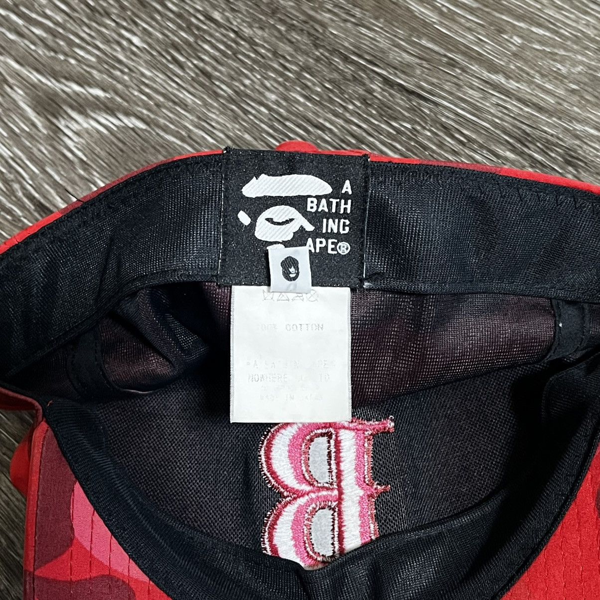 Bape [Avg. Resell: $145] A Bathing Ape BAPE Red Camo Baseball Cap Size ONE SIZE - 5 Thumbnail