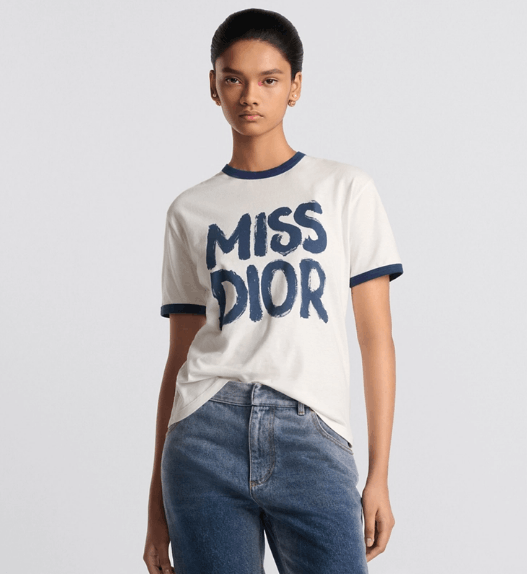 Dior o1w1db11225 453T40 T-Shirt in White/Blue Size XL / US 12-14 / IT 48-50 - 4 Thumbnail