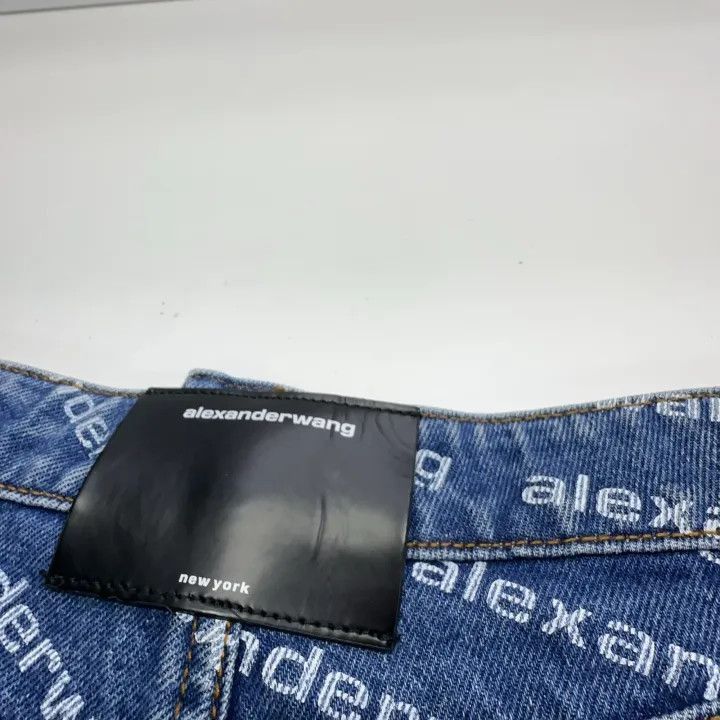 Alexander Wang Alexander Wang Logo Print Distressed Denim Shorts - Size 26" / US 2 / IT 38 - 7 Thumbnail