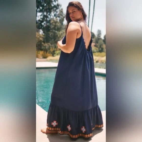 Other Anthropologie Womens Dress Size Large Blue Malika Size L / US 10 / IT 46 - 8 Thumbnail