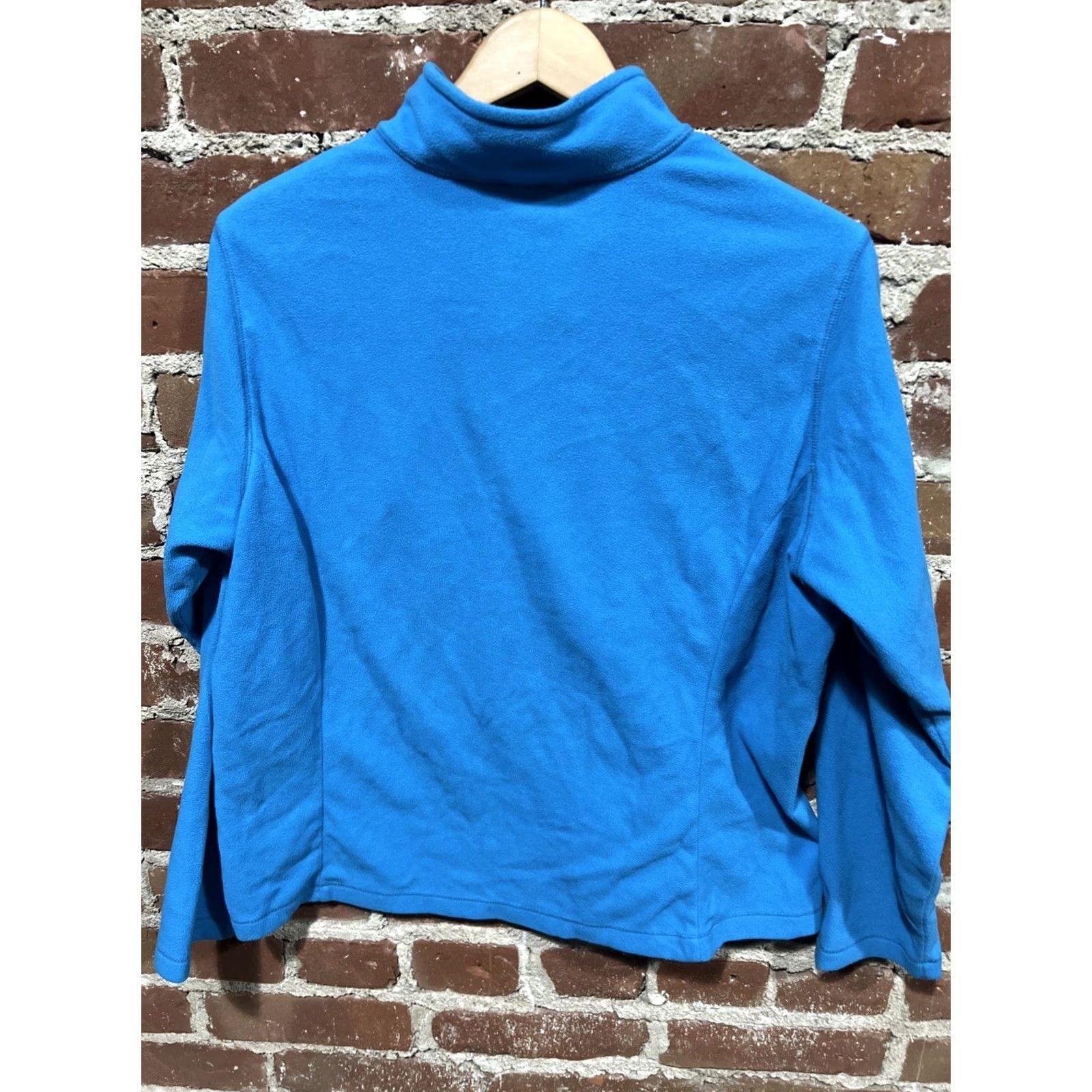Lands' End Lands' End Fleece Pullover Womens Size L 1/4 Zip Long Sleeve Blue Solid Sweatshirt Size L / US 10 / IT 46 - 3 Thumbnail