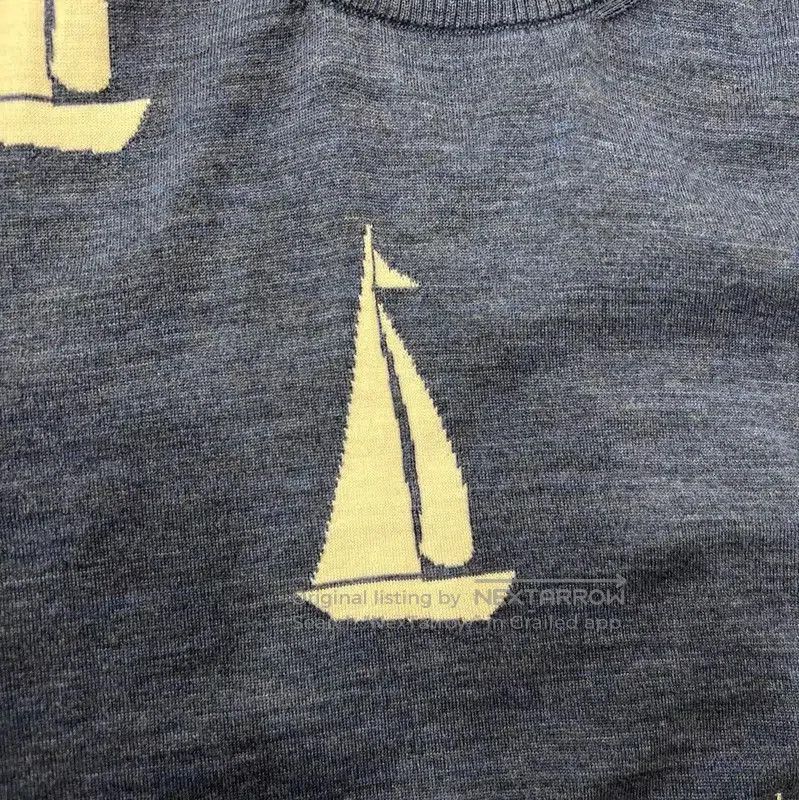 Thom Browne Thom Browne Blue Cotton Long Sleeve Pullover Sweater . Size XL / US 12-14 / IT 48-50 - 5 Thumbnail