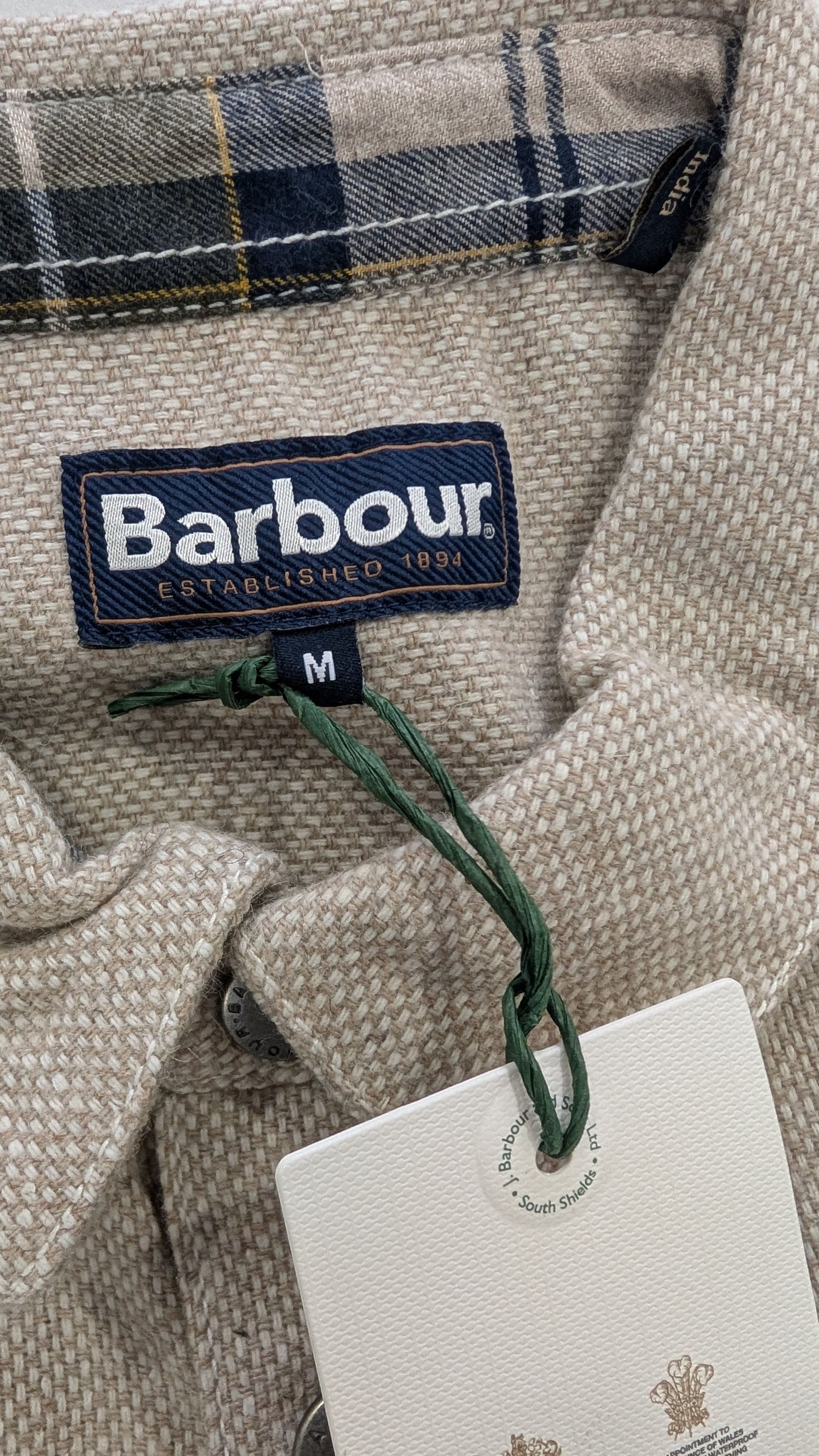 Barbour Barbour Waterhill Tailored Overshirt Stone Marl Wool Blend Size US M / EU 48-50 / 2 - 9 Thumbnail