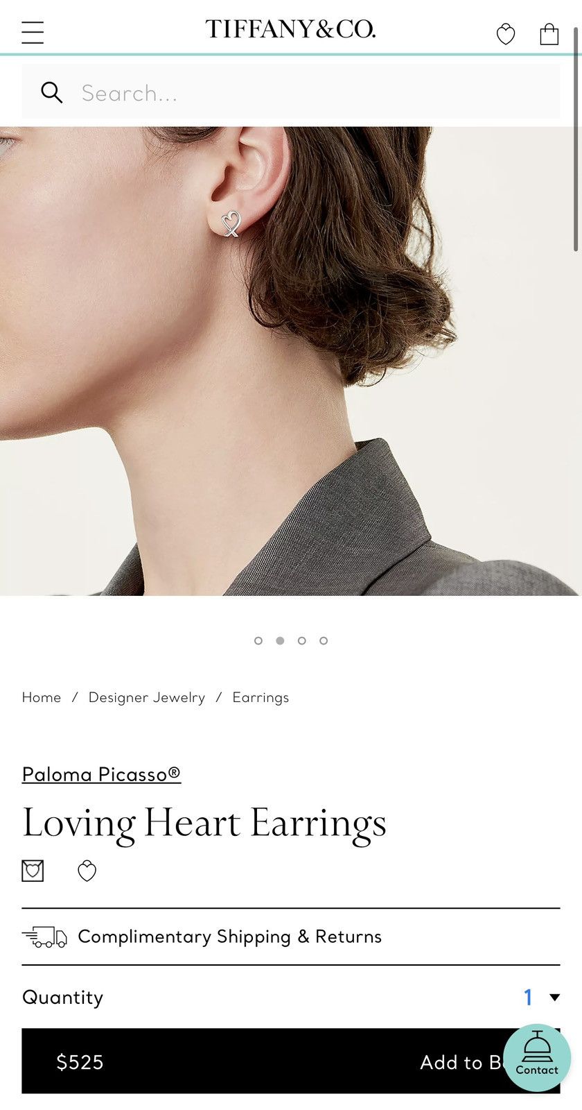 Tiffany & Co. Tiffany Paloma Picasso Loving Heart Earrings Silver NEW $525 Size ONE SIZE - 14 Thumbnail