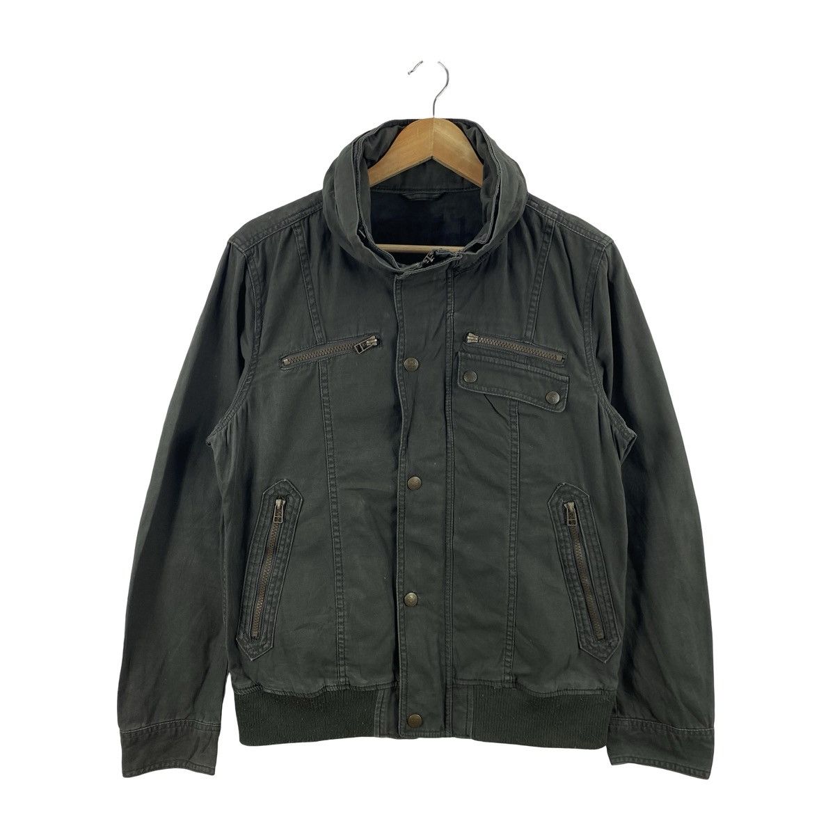 Von Dutch VON DUTCH Olive Hooded Field Bomber Jacket Multi Pocket Size US L / EU 52-54 / 3 - 4 Thumbnail