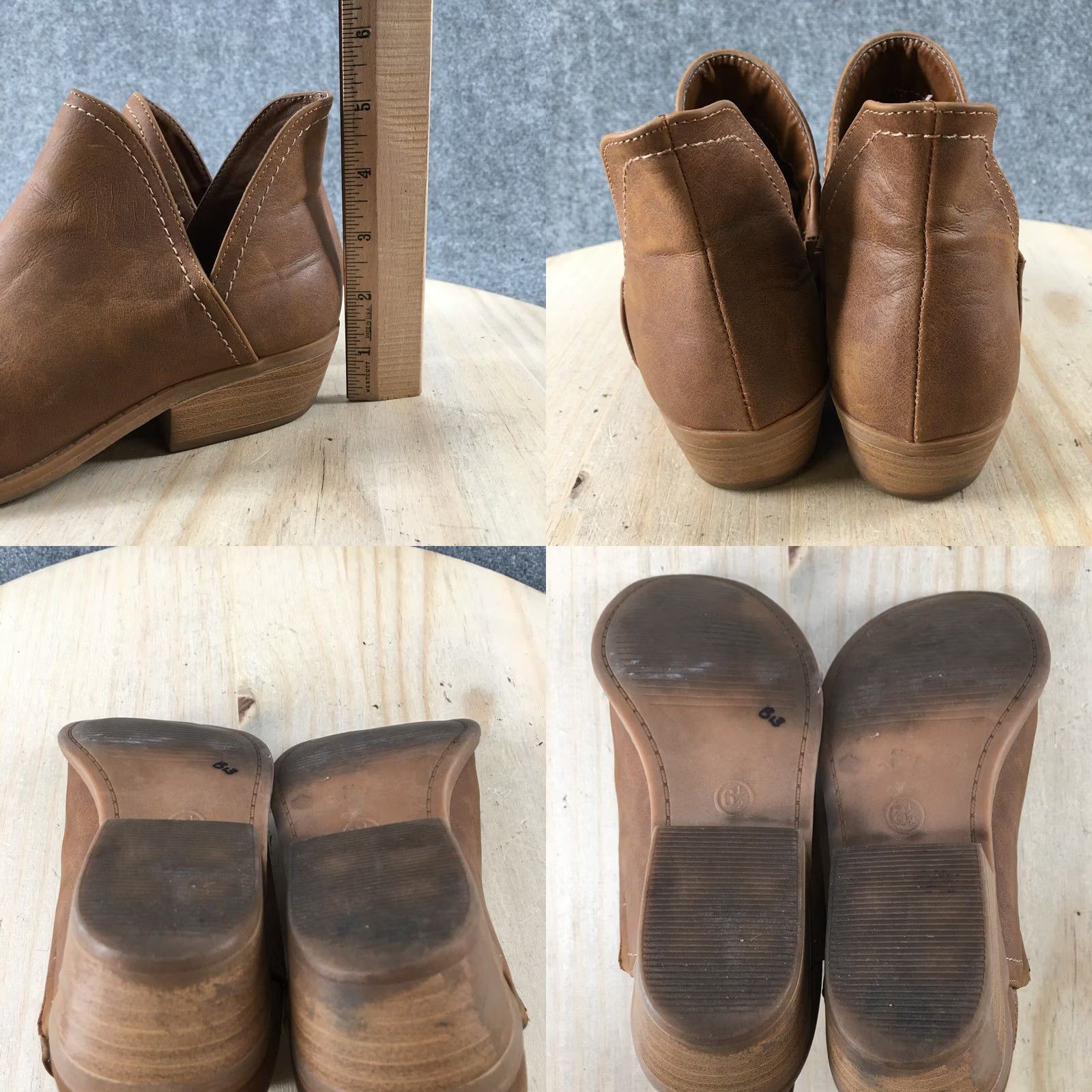 Vintage Universal Thread Boots Womens 6.5 Ankle Booties Brown Faux Leather Pull On Boots Size US 7 / IT 37 - 8 Thumbnail