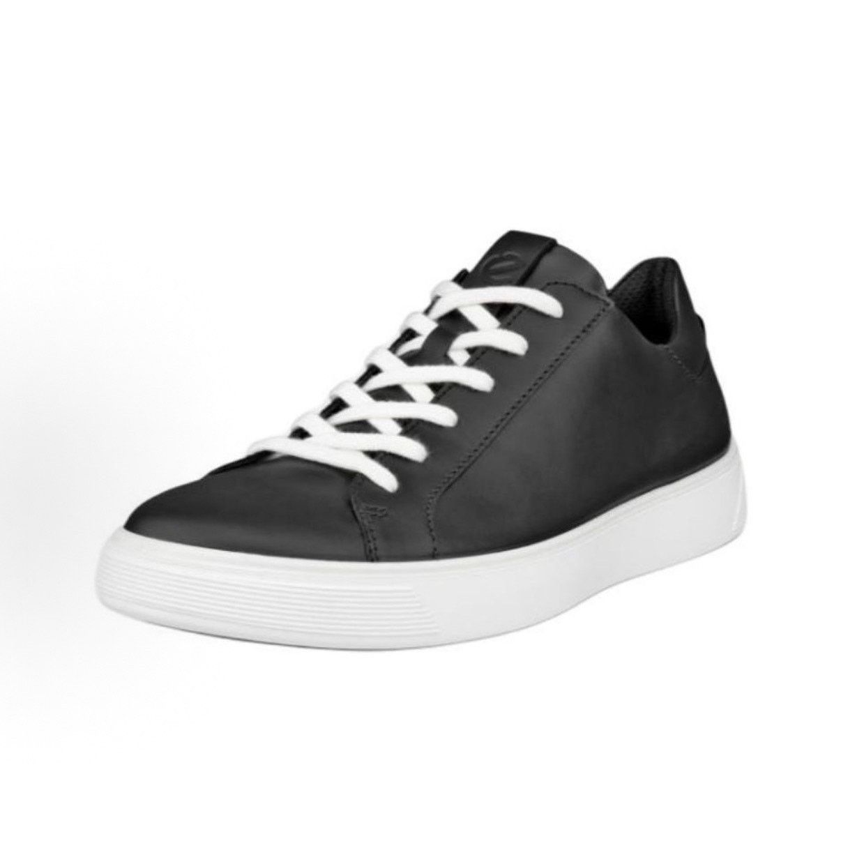 Ecco ECCO MEN'S 46 STREET TRAY BLACK LEATHER SNEAKER LACE UP NIB Size US 12 / EU 45 - 1 Thumbnail