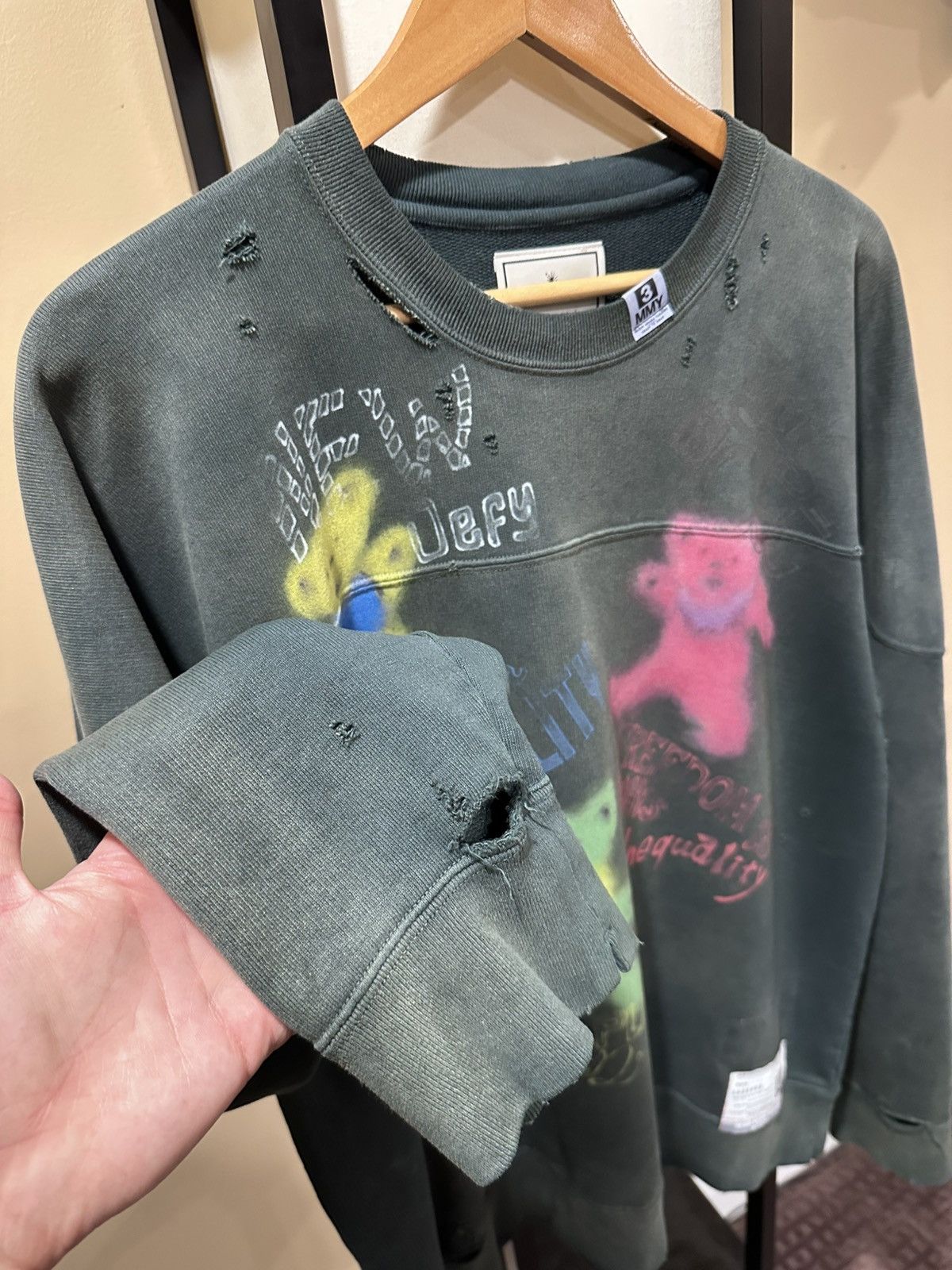 Maison MIHARA YASUHIRO Maison Mihara Yasuhiro MMY FW22 Dance Bear Graffiti Crewneck Size US M / EU 48-50 / 2 - 2 Thumbnail