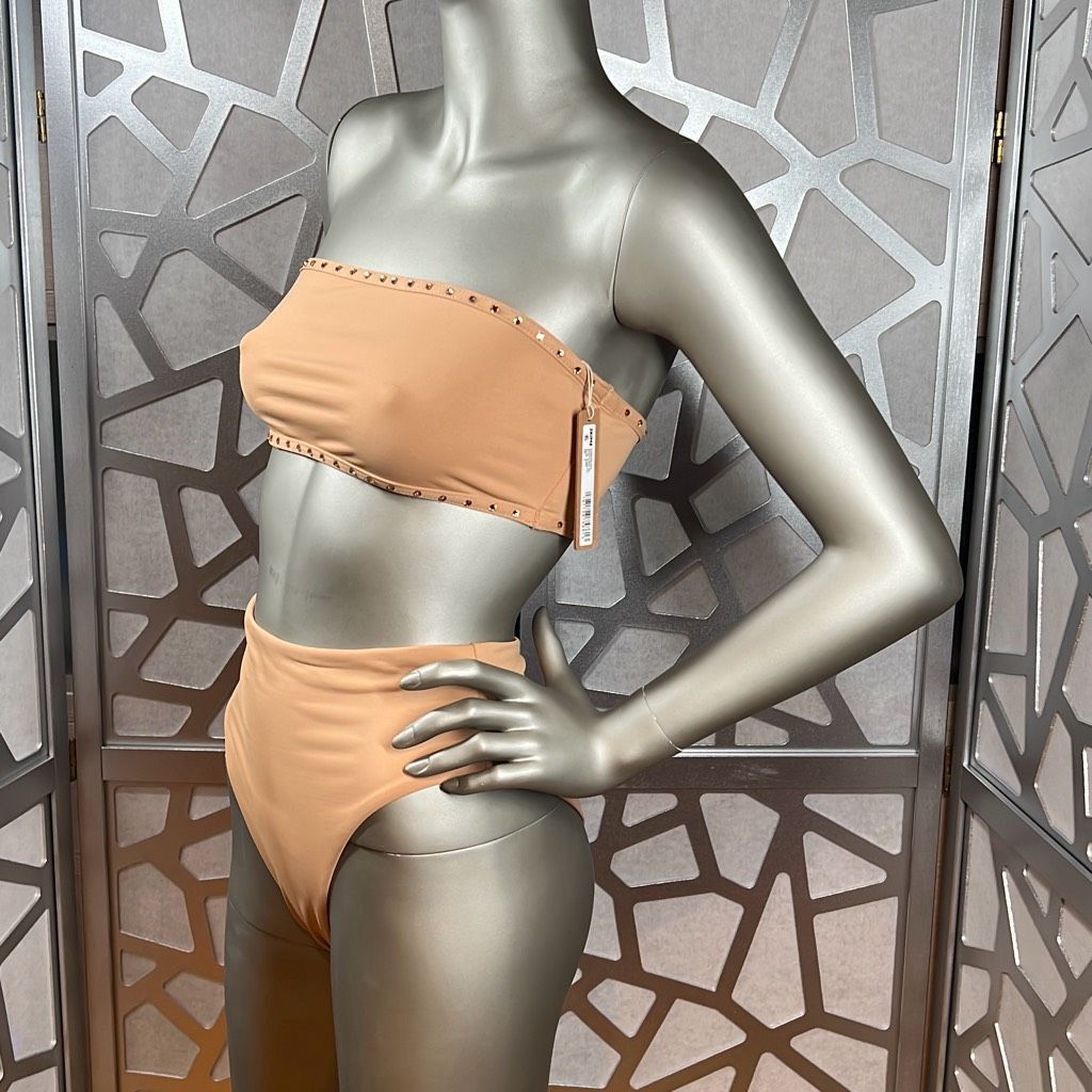 SKIMS Skims Rhinestones Bandeau High waisted Nude Bikini S Size ONE SIZE - 5 Thumbnail