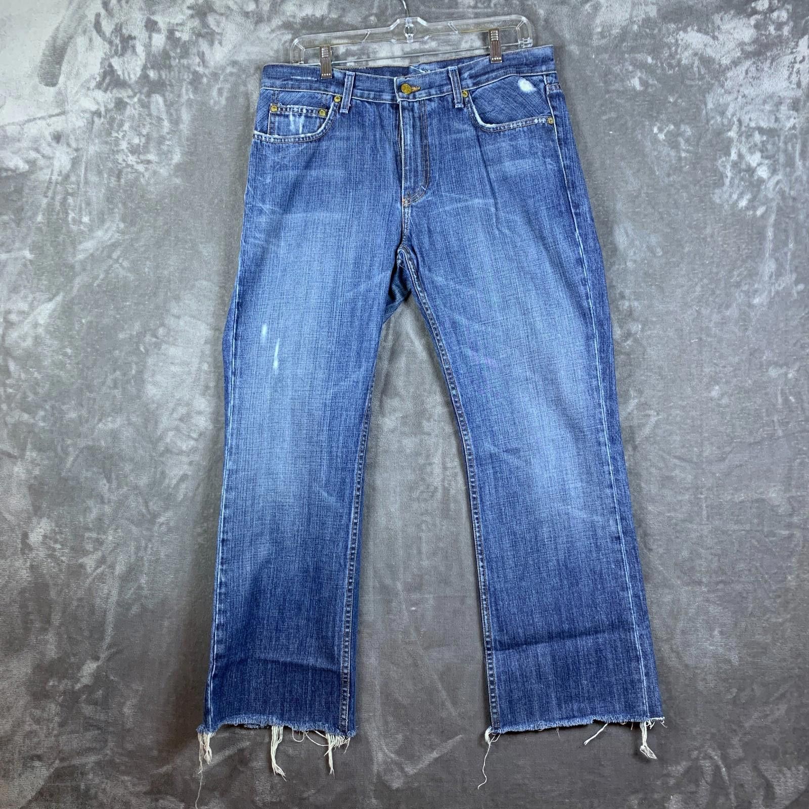 Designer Vintage Penguin Jeans 34x29 Bootcut Raw Hem White Patch (338 Size US 34 / EU 50 - 1 Thumbnail