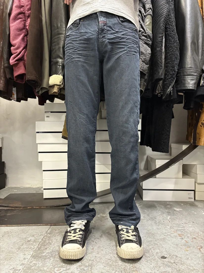 Designer × Marithe + Francois Girbaud × Vintage 2000s Marithé + François Girbaud Blue Brut Distressed Denim Jeans Size US 31 - 3 Thumbnail