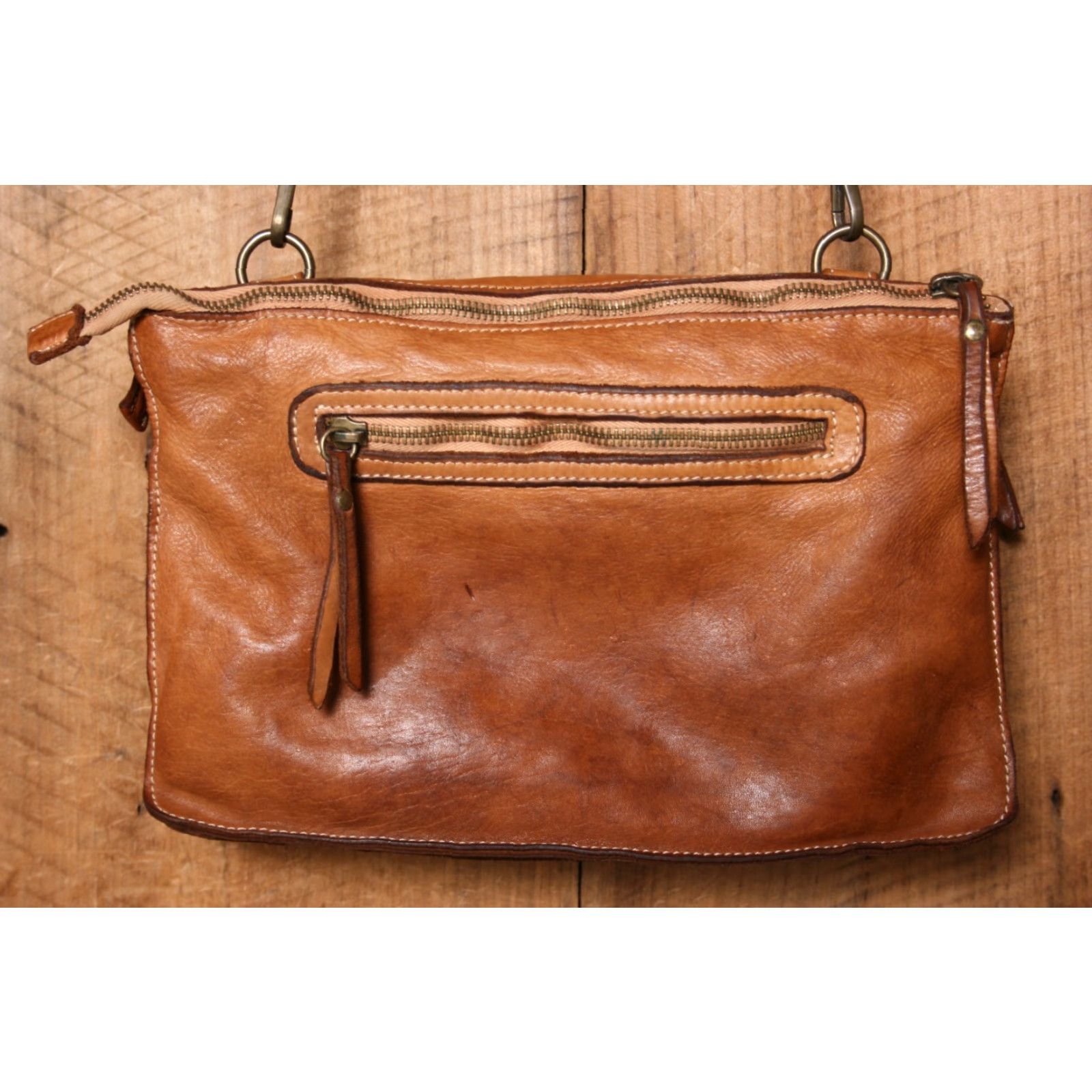 Vintage COSTANZA ROTA Crossbody Bag Tan Leather - Small, 12x8x2.5 in - Women, Leather, C rossbody, D etail s Size ONE SIZE - 3 Thumbnail