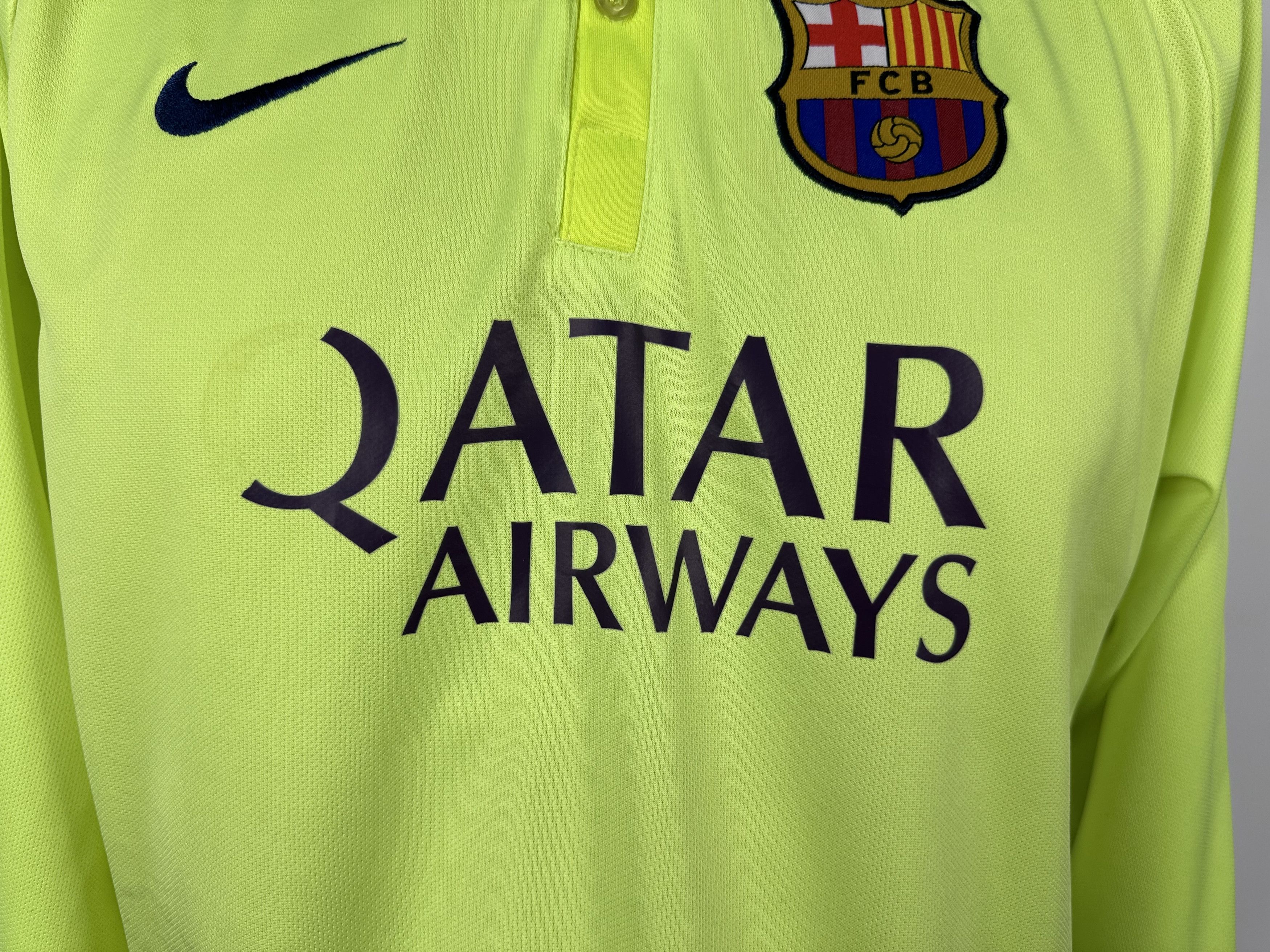 Nike BARCELONA 2014 FOOTBALL SHIRT SOCCER JERSEY LONG SLEEVE NIKE Size US XL / EU 56 / 4 - 3 Thumbnail