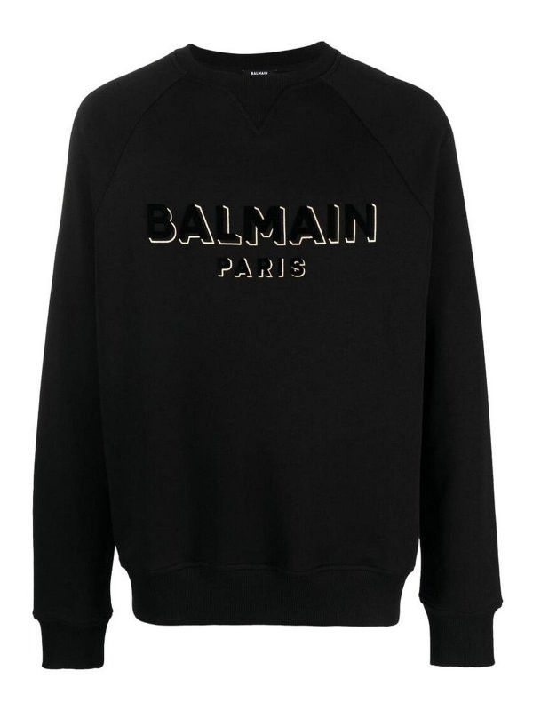Balmain o1s1wg110925 Logo Print Long Sleeve T-Shirt in Black Size US S / EU 44-46 / 1 - 1 Thumbnail