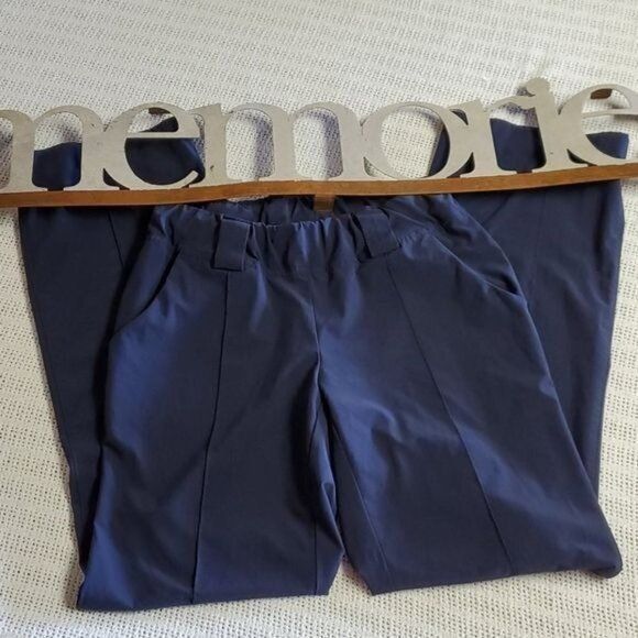 Athleta Athleta Pull-on Elastic Waist Seamed Crease Pocketed Navy Bl Size 25" / US 0 / IT 36 - 1 Thumbnail