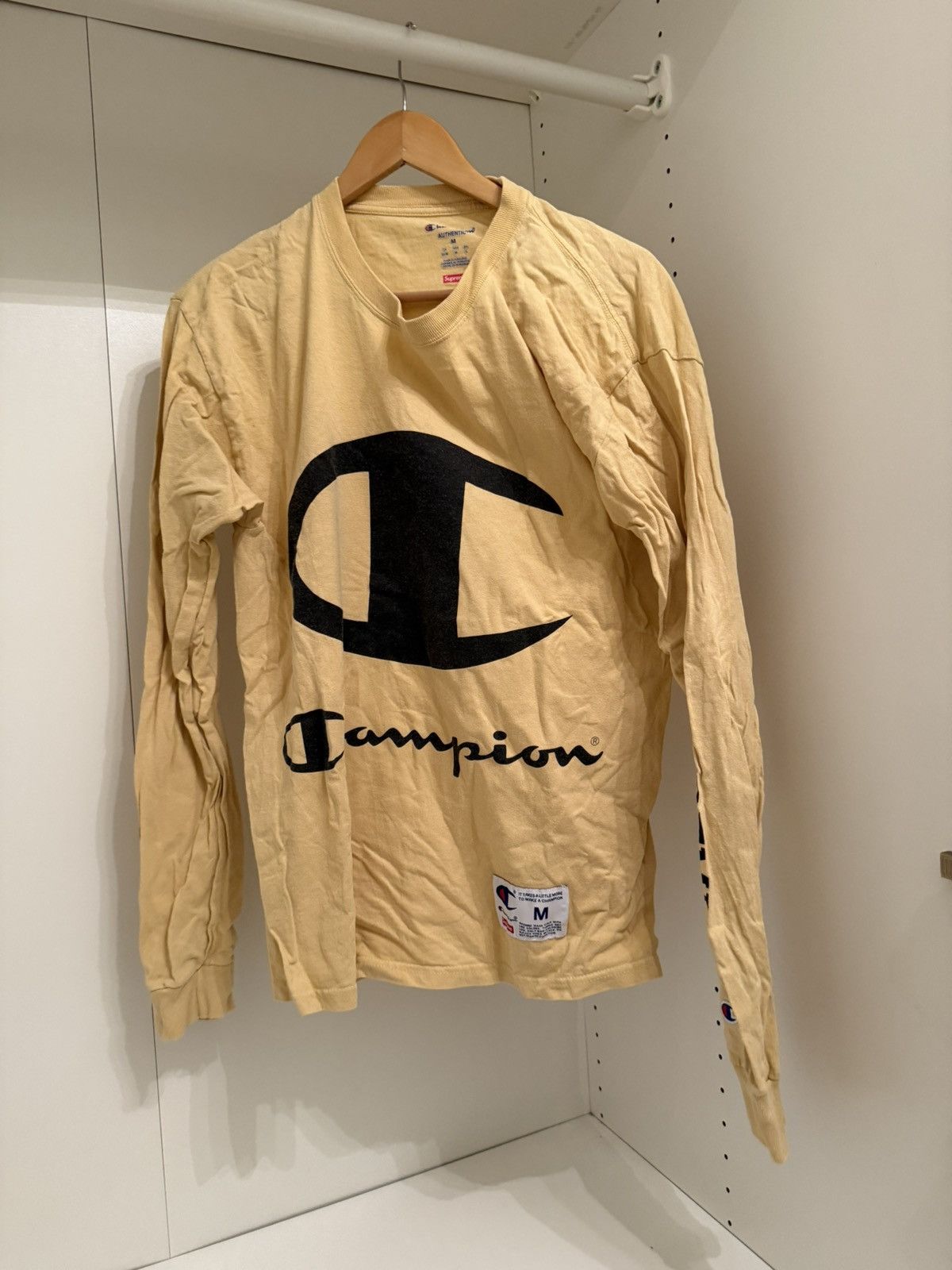 Clothing Supreme Champion Yellow Hoodie Supreme X Champion Sweater