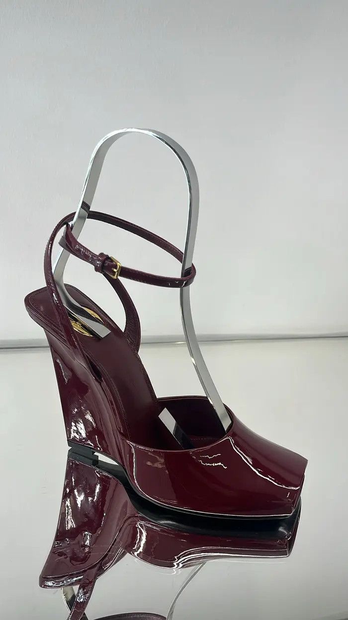 Saint Laurent Paris o1s1wg111125 806039 LA Scandales Wedges in Patent Leather Size US 8 / IT 38 - 5 Thumbnail