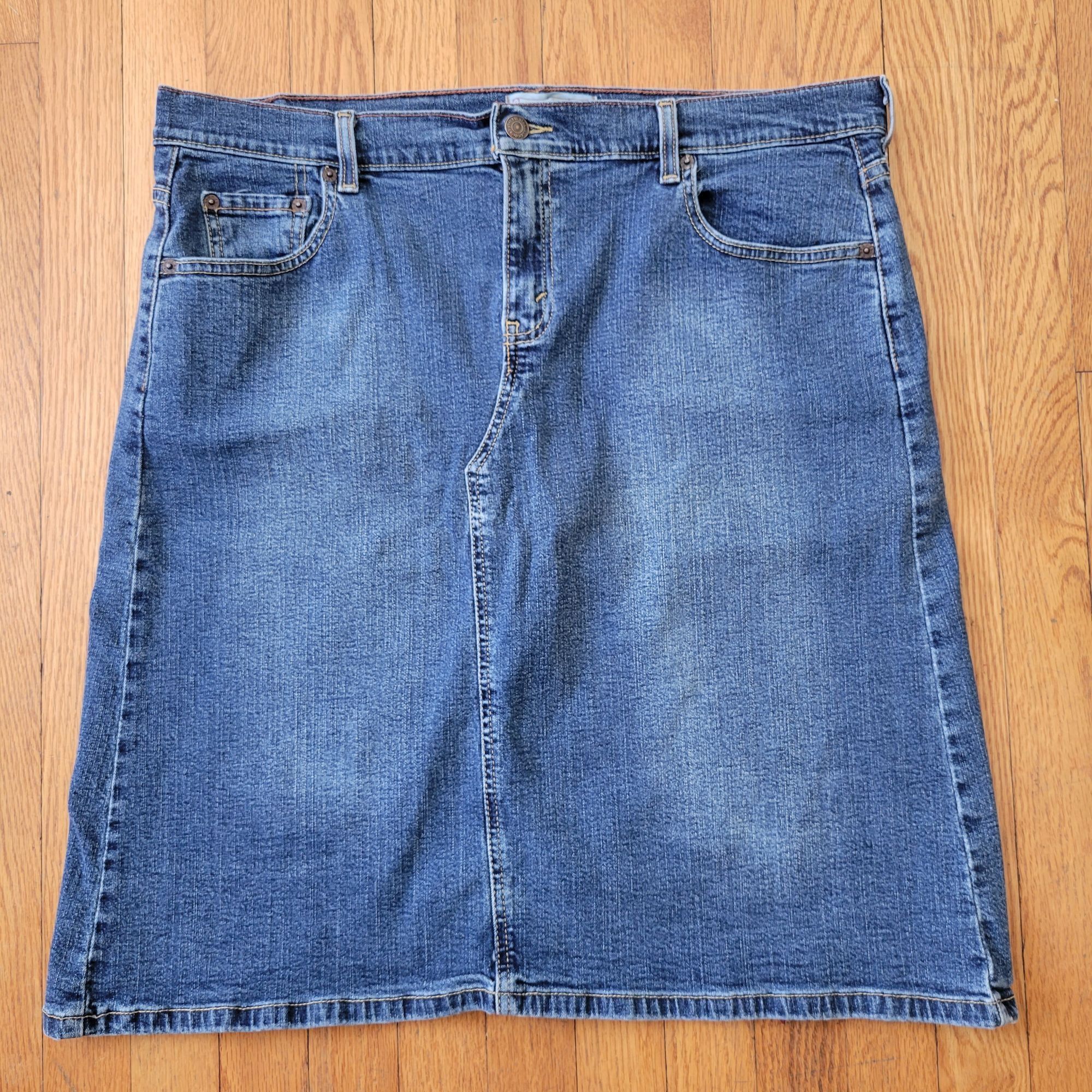 Levi's Levis Denim Skirt Blue Jean Cotton 18 Modest Church Gr Size 40" / US 18 - 1 Thumbnail