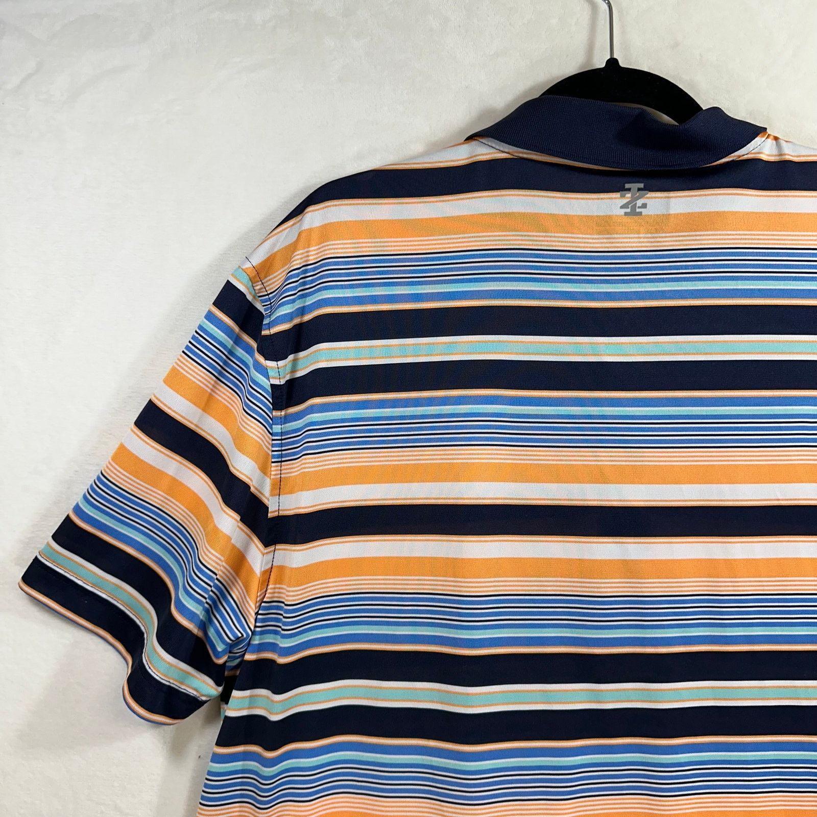 Izod IZOD Shirt XL Mens Golf Striped Blue Polo Logo Active Sport Size US XL / EU 56 / 4 - 5 Thumbnail