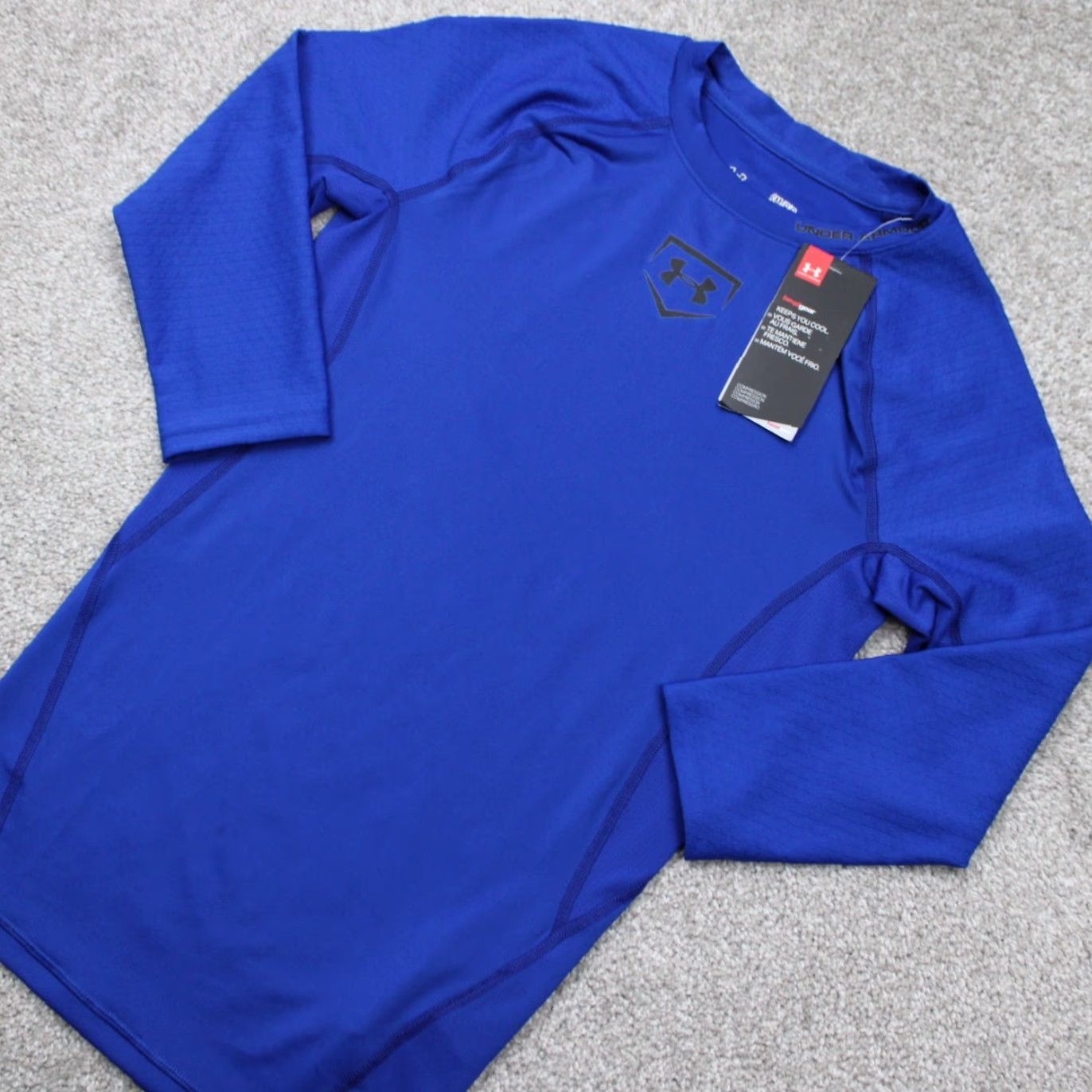 Under Armour Under Armour Shirt NWT Mens Small Blue UA Compression 3/4 Sleeve HeatGear L/S Size US S / EU 44-46 / 1 - 3 Thumbnail