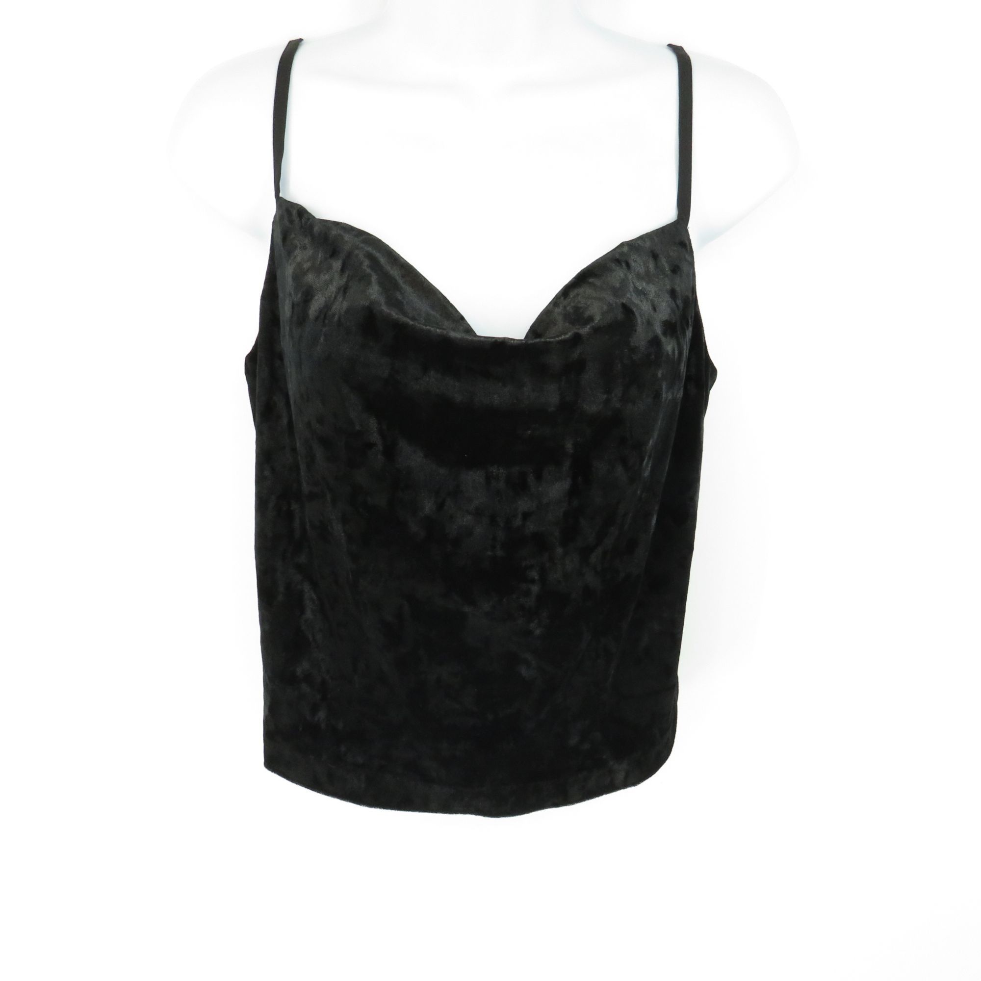Club Monaco Club Monaco Crushed Velvet Cowl Neck Chemise Black XS Adjust Size XS / US 0-2 / IT 36-38 - 1 Thumbnail